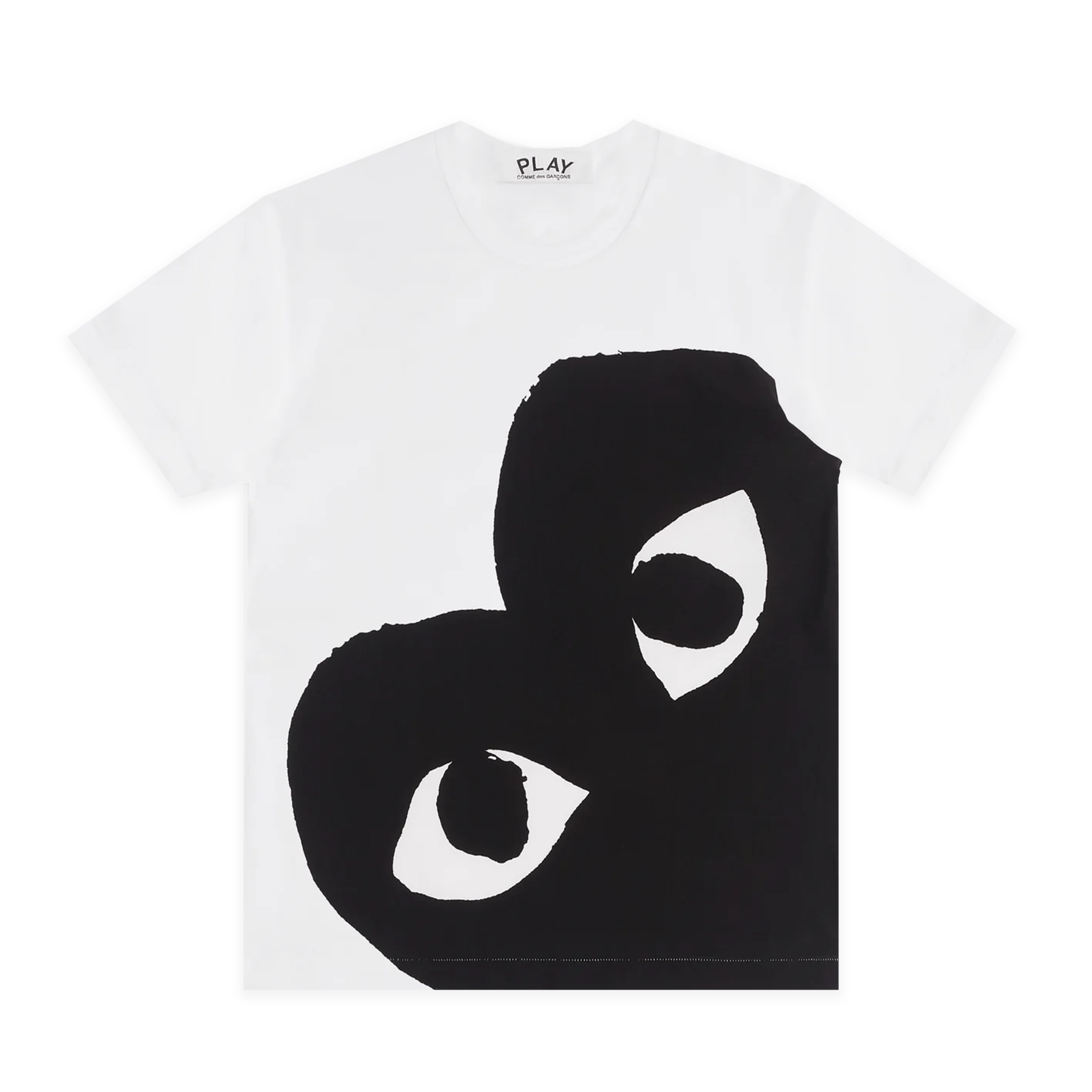 PLAY White T-Shirt with Black Corner Heart – COMME des GARÇONS