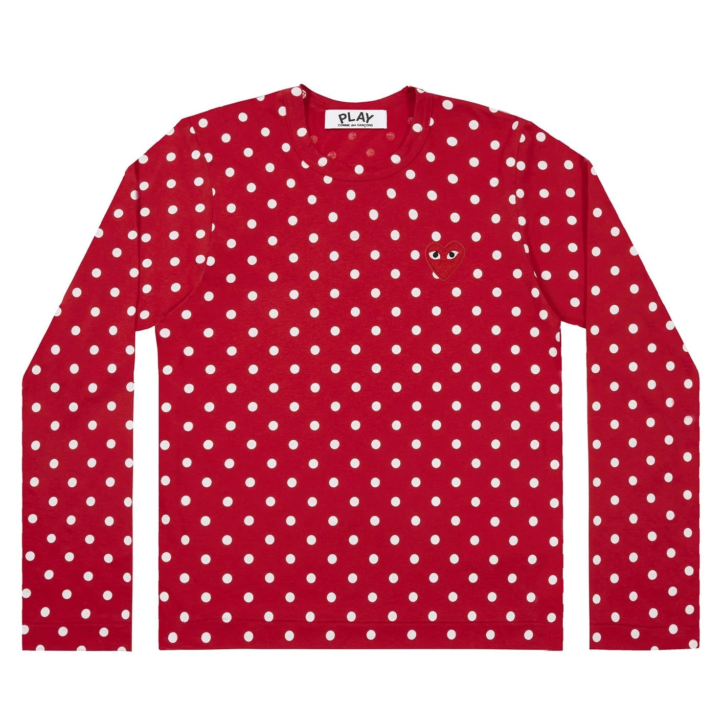 Comme des gar?ons long top sleeve polka dot tee