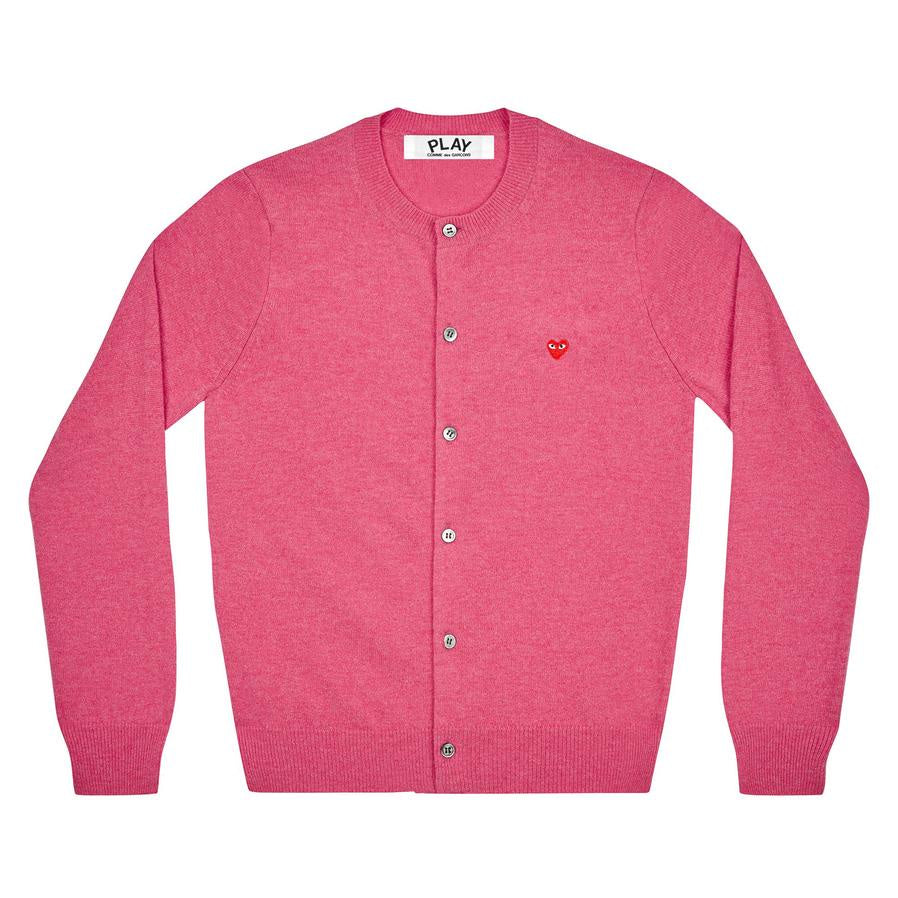 PLAY Women s Cardigan with Small Red Heart Pink COMME des GARCONS Melbourne