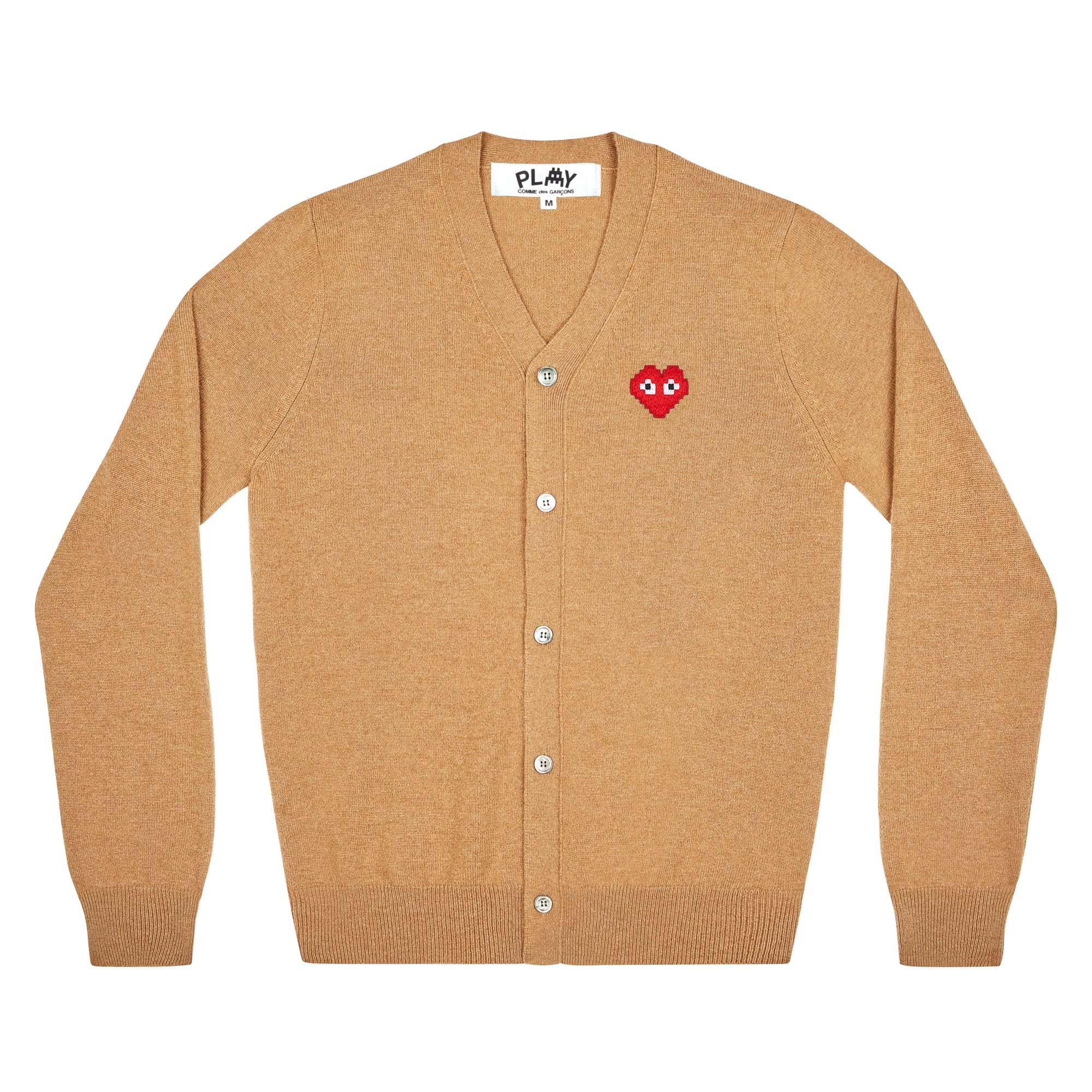 PLAY Men s Cardigan Invader Emblem Beige