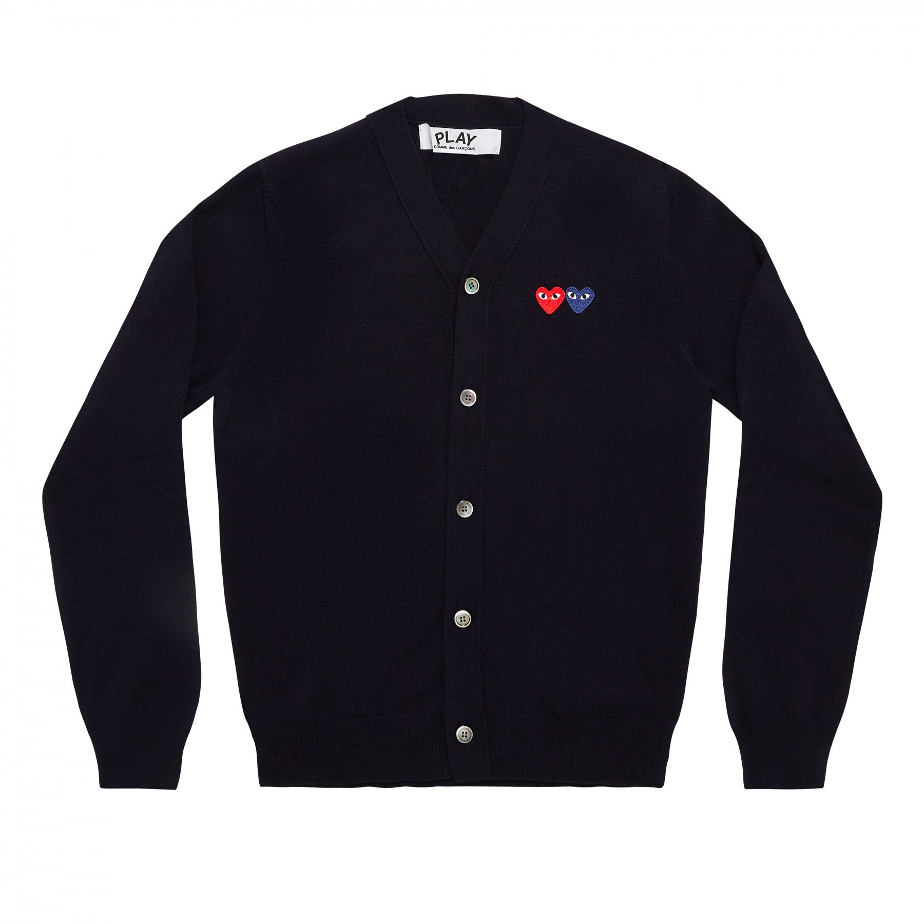 PLAY COMME des GARÇONS ブラック・ネイビー2枚セット PLAY V-Neck Cardigan with Double Emblems Navy – COMME des GARÇONS