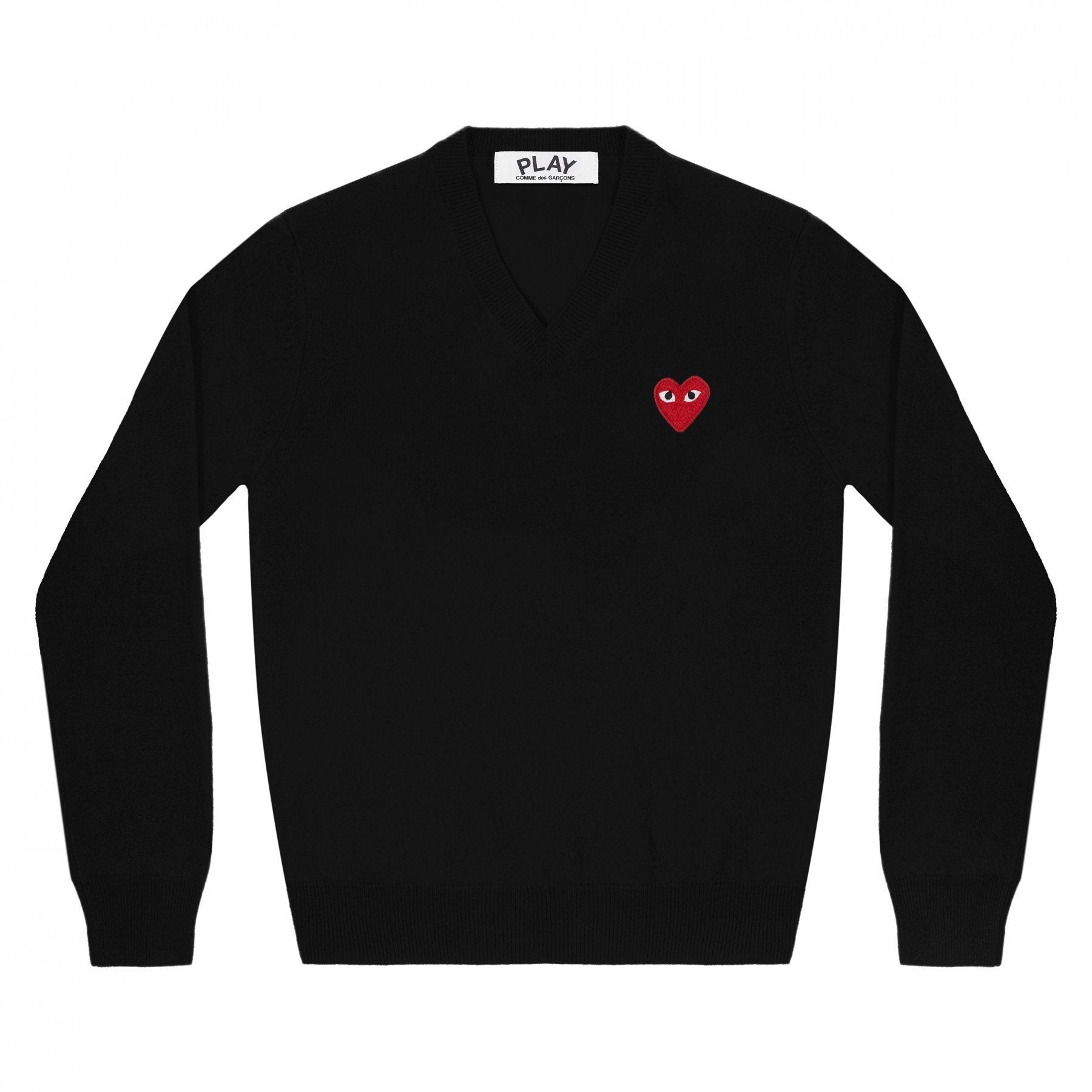 PLAY V-Neck Pullover Red Emblem (Black) – COMME des GARÇONS Melbourne