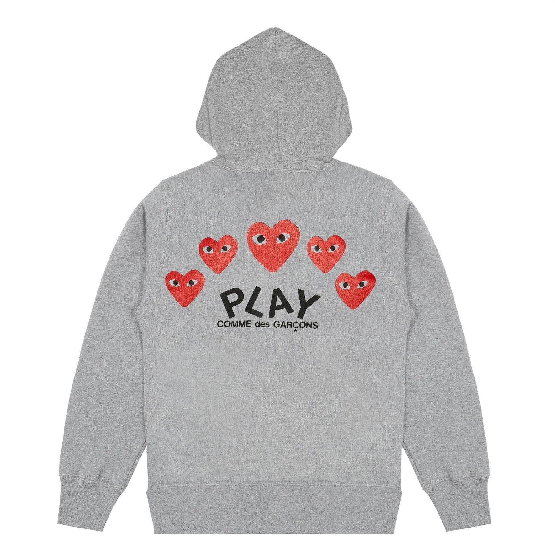PLAY Grey Multi Logo Zip Hooded Sweatshirt – COMME des GARÇONS