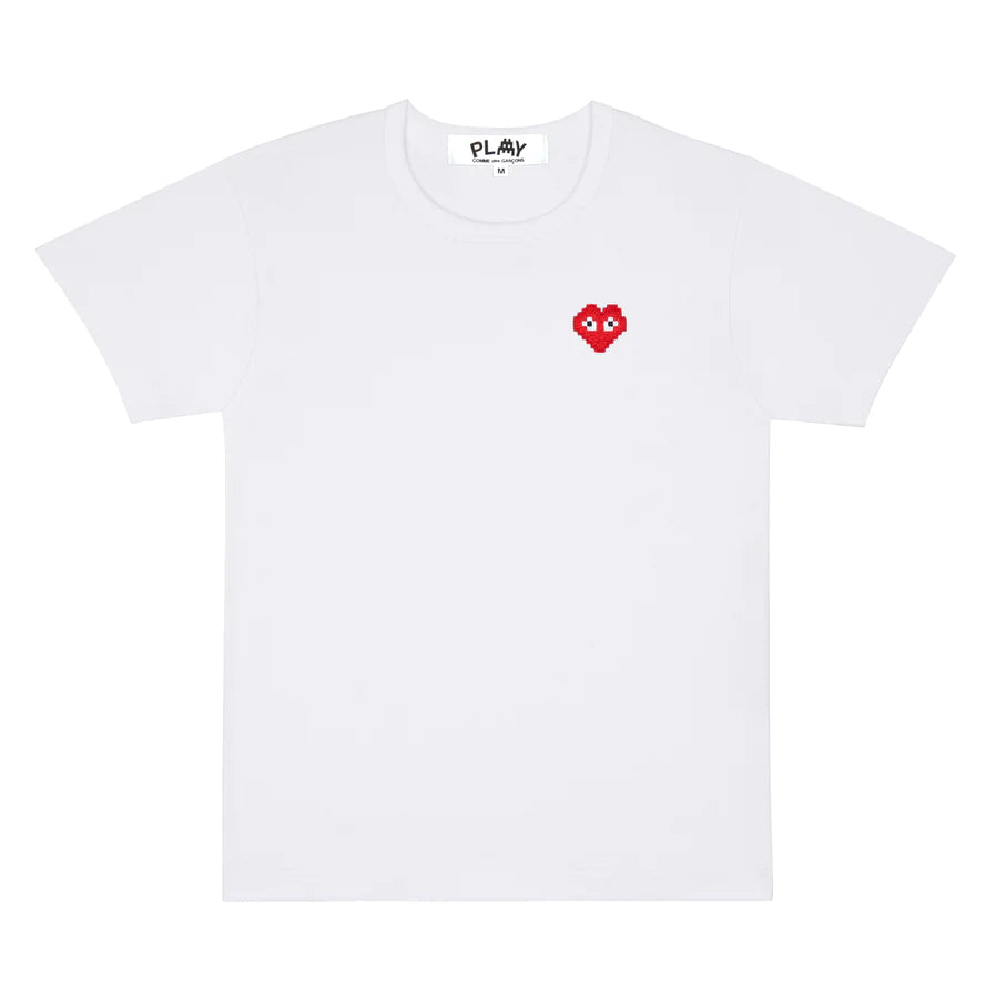 COMME des GARCONS SHIRT シャツ　BLOOD PLAY Basic Invaders T-Shirt Red Emblem (White) – COMME des GARÇONS