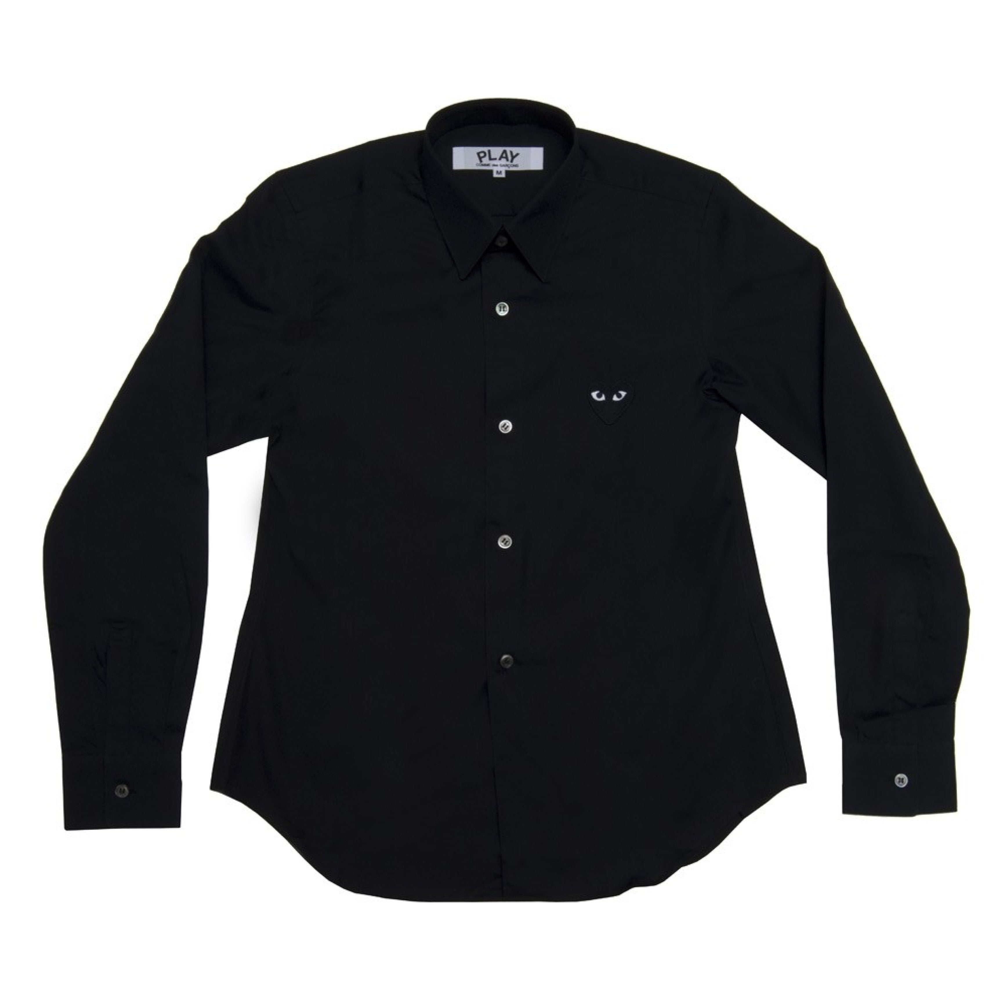 Long Sleeve Comme Des Garcons Black Play Play Shirt Black Emblem