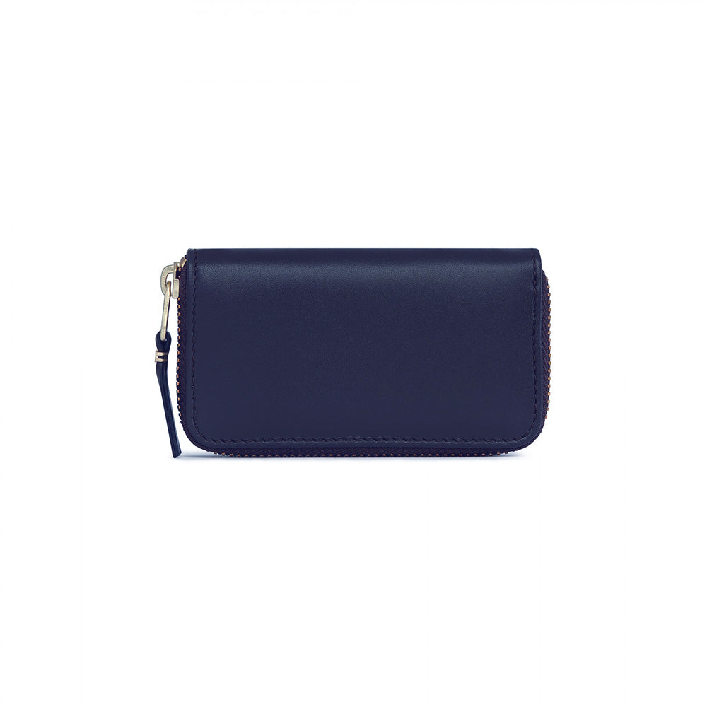 CDG Colour Embossed A Zip Around Blue SA410X財布 Comme des Garçons Wallet SA410X Blue Leather Coin Purse – W2
