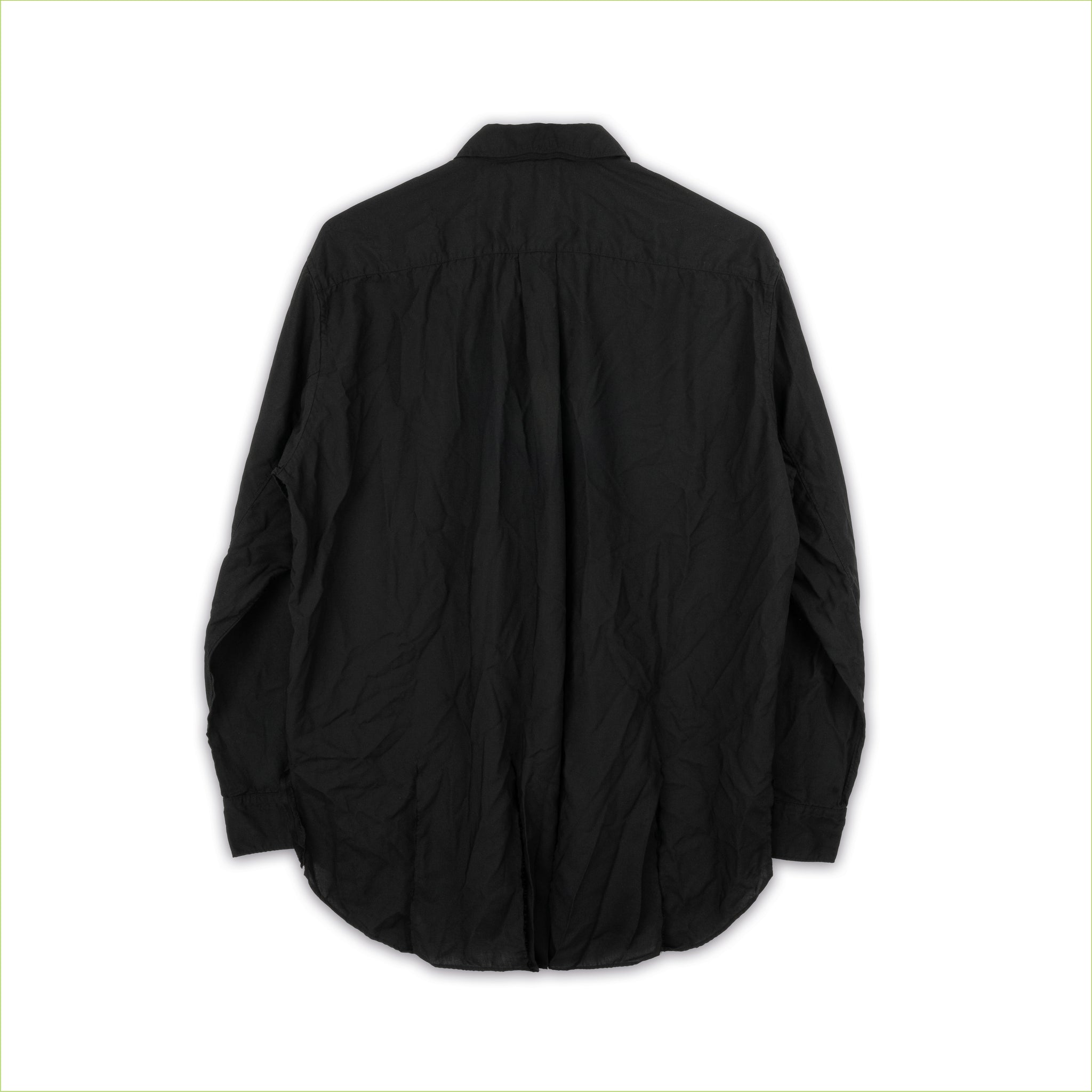 Black Garment Treated Cut Hem Shirt