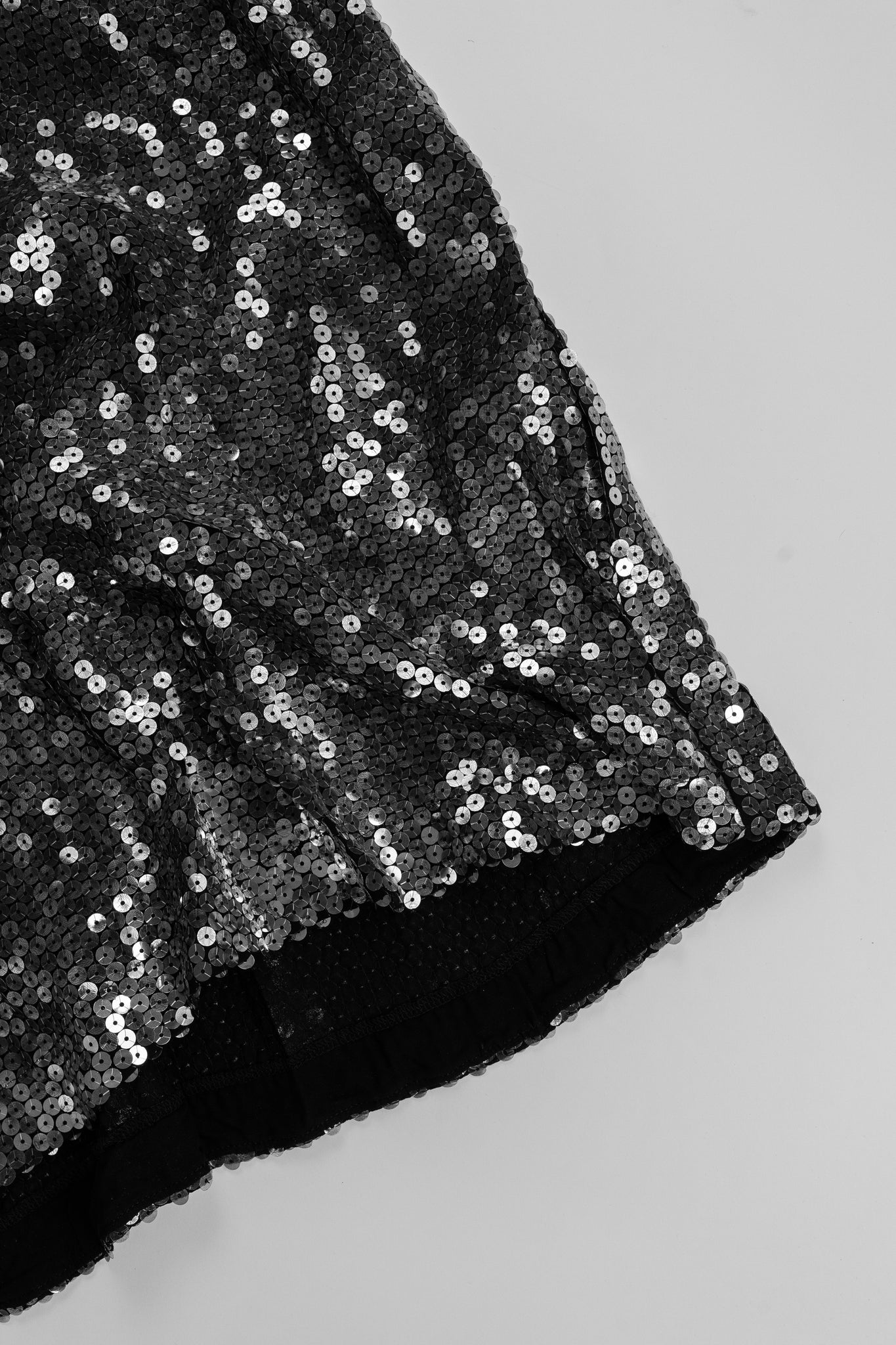 Black Silver Sequined Georgette Tank