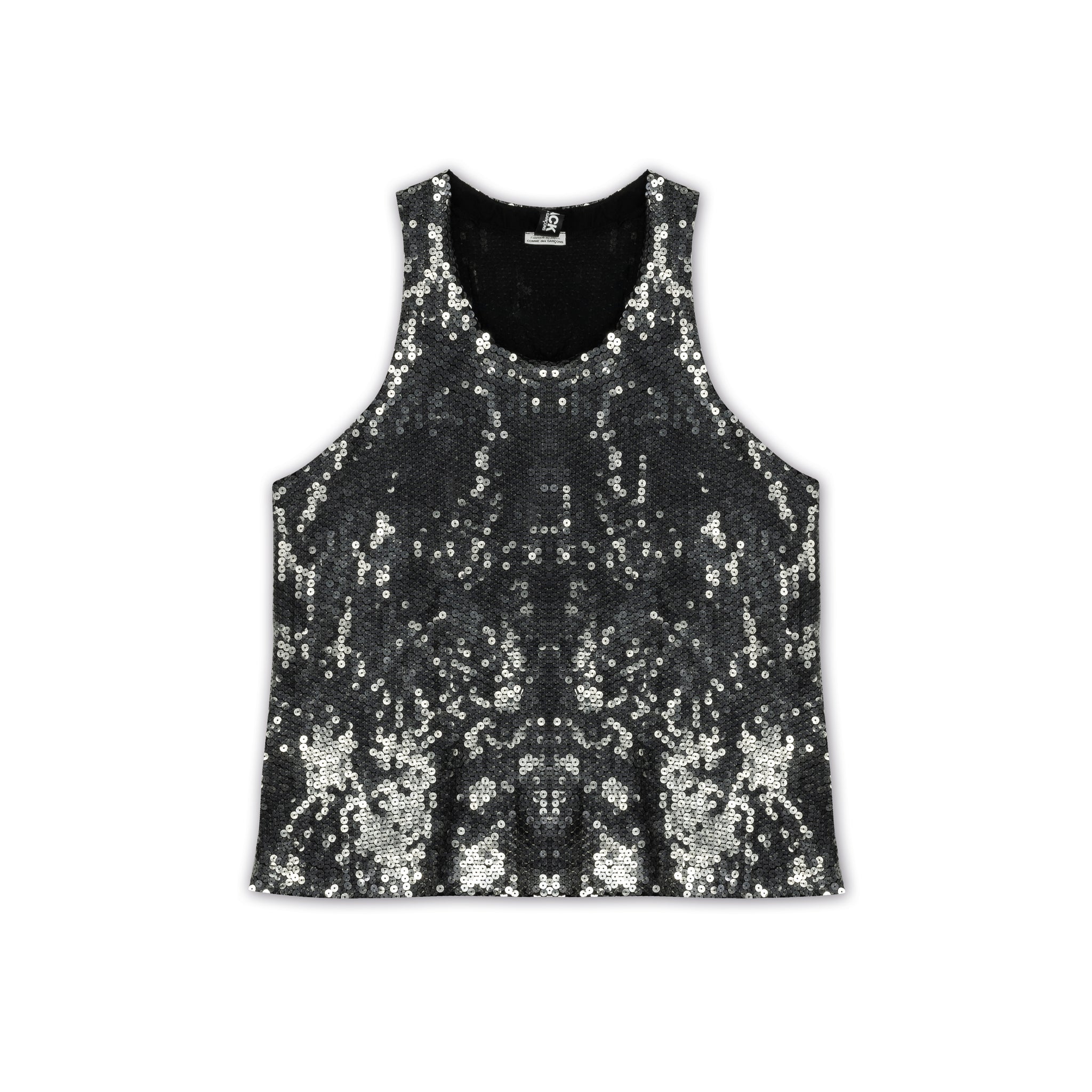 Black Silver Sequined Georgette Tank