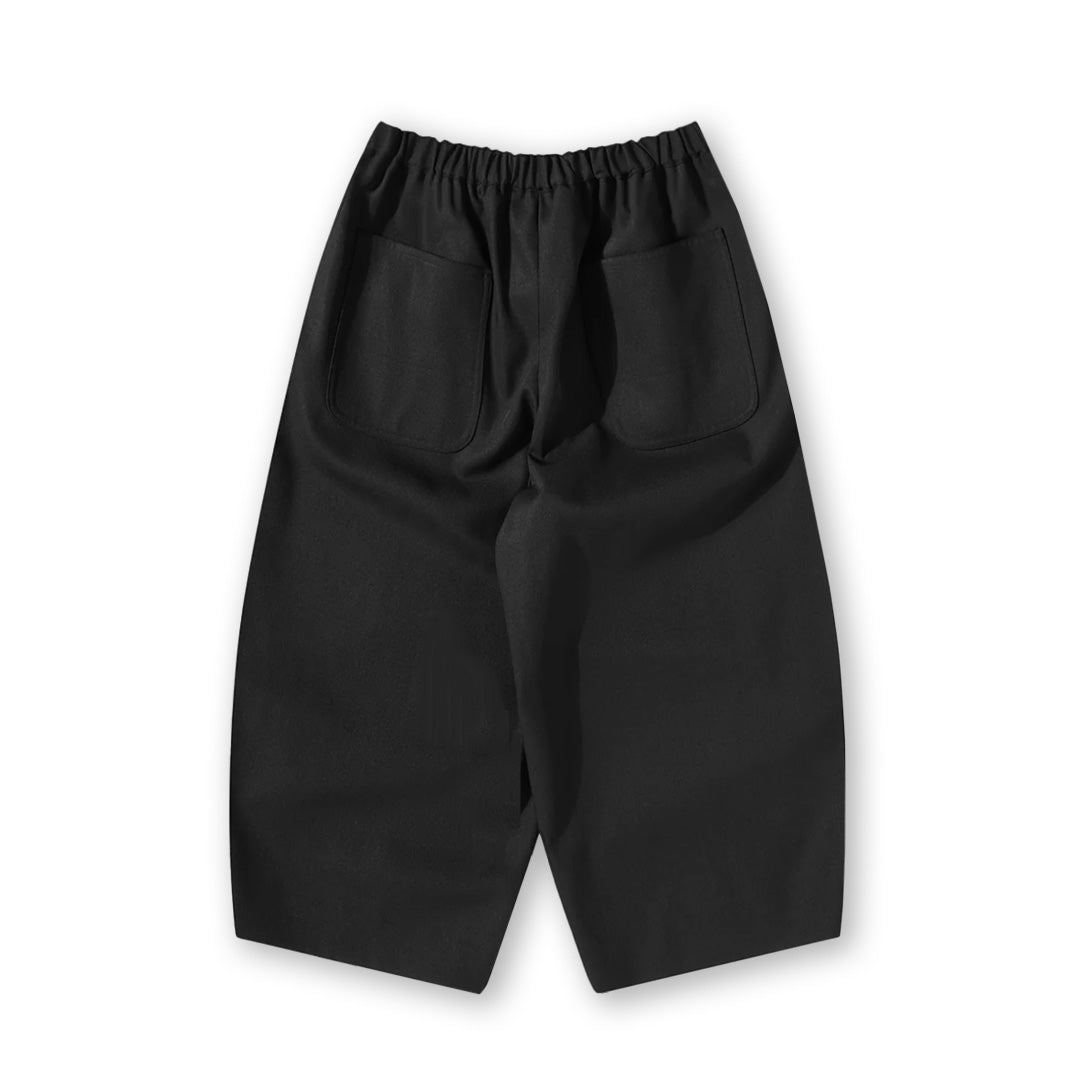 Black Gabardine Poly Wool Pant