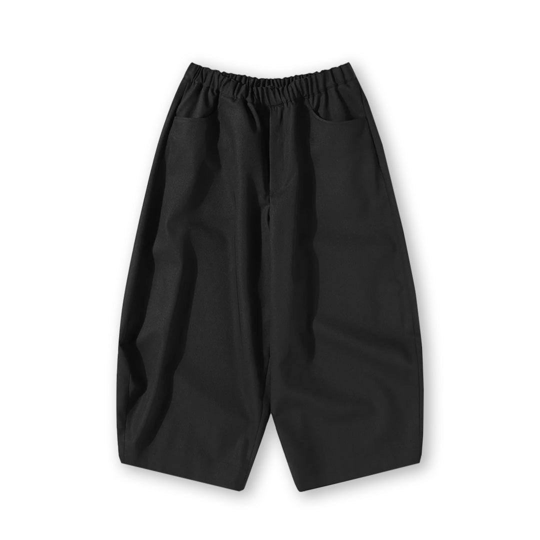 Black Gabardine Poly Wool Pant