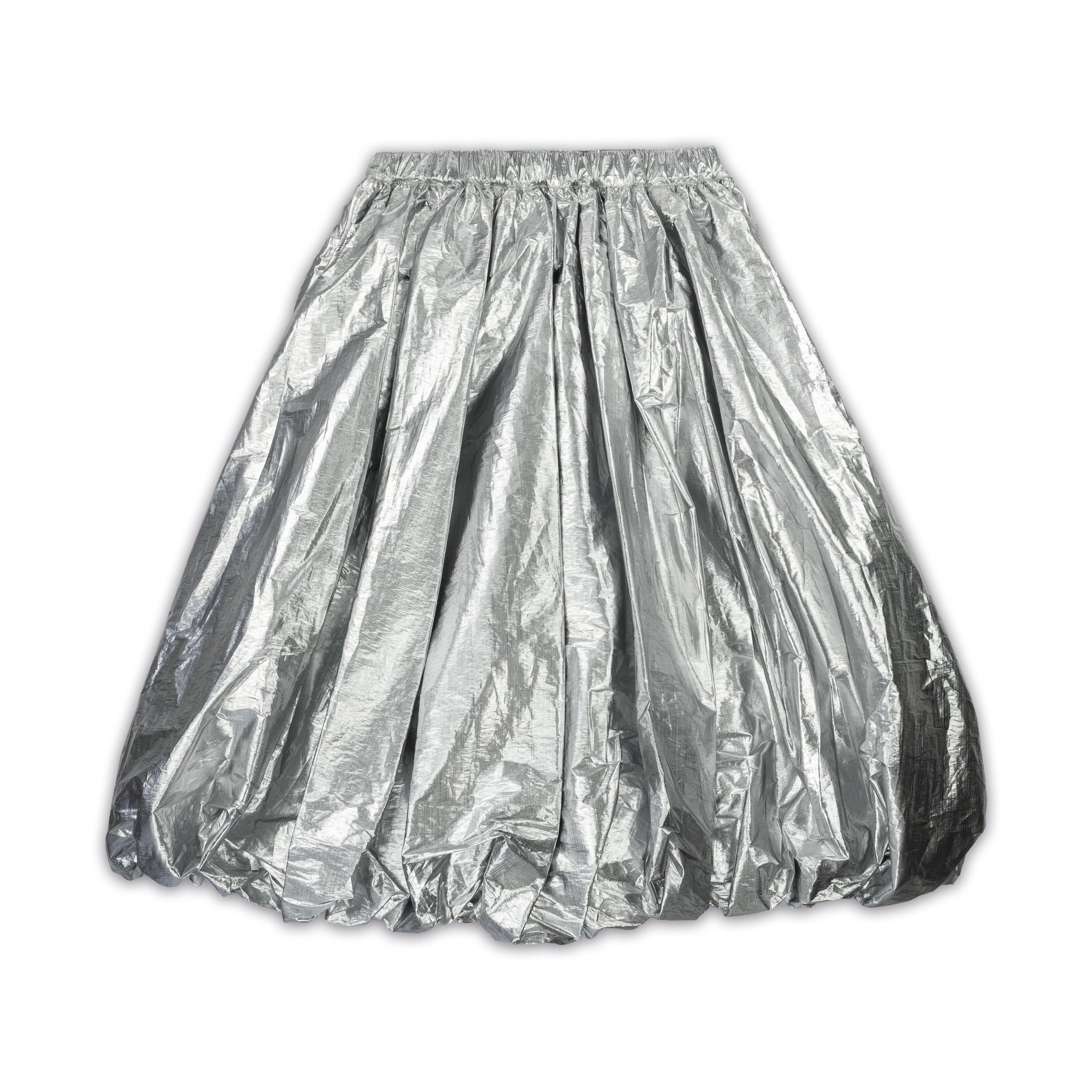 Silver Taffeta Balloon Skirt