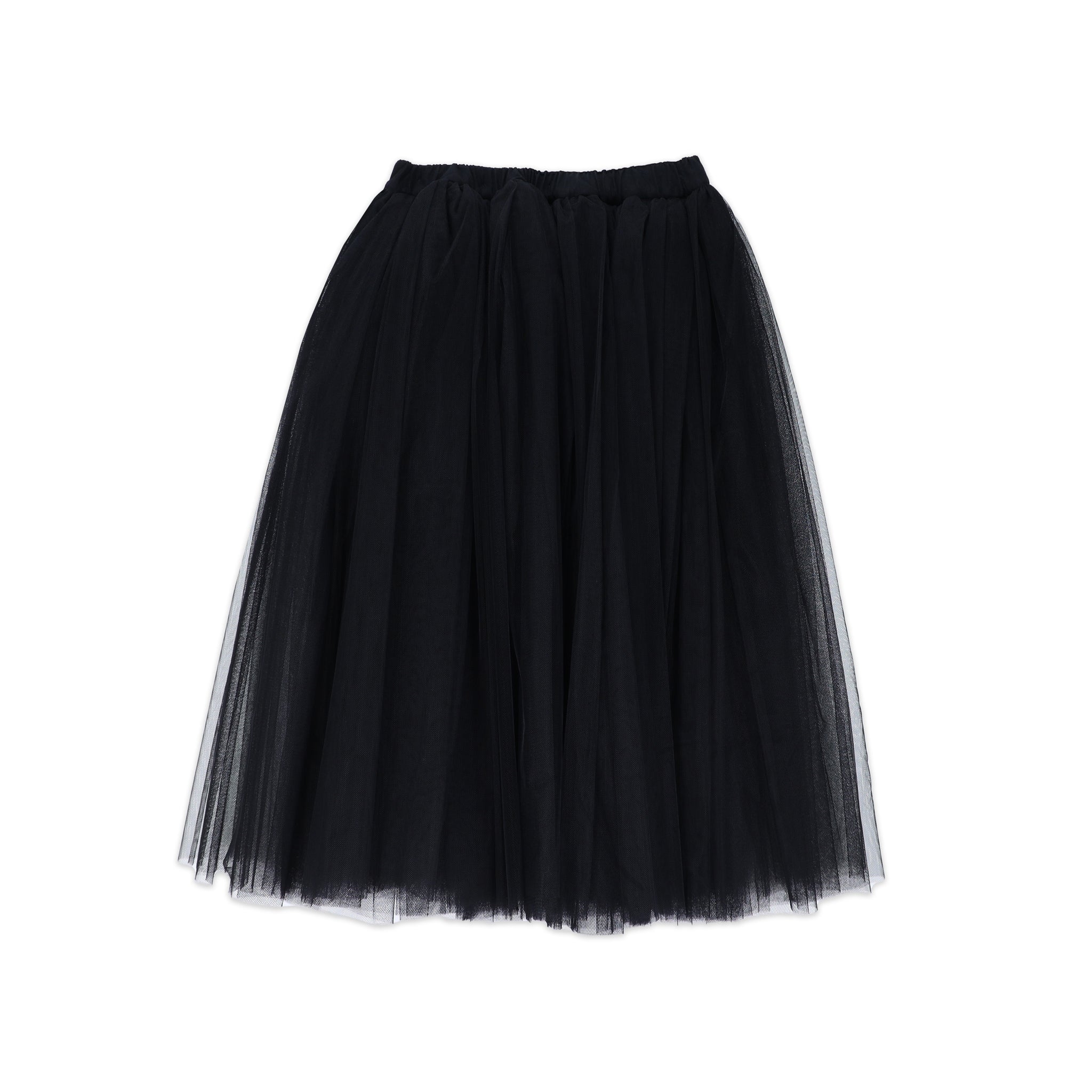 Black Tulle Mid-Length Skirt