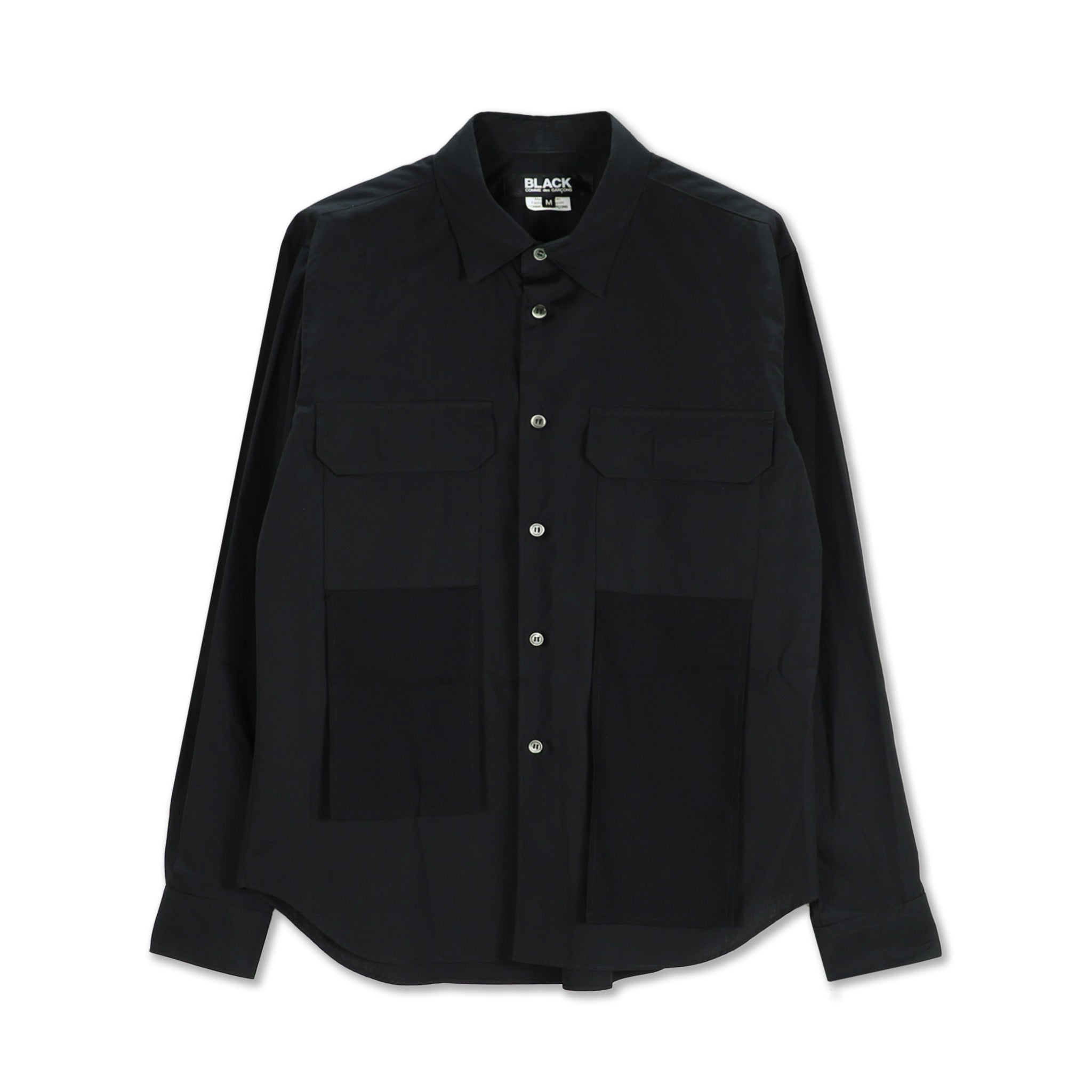 Black Cotton Broad Pocketed Shirt