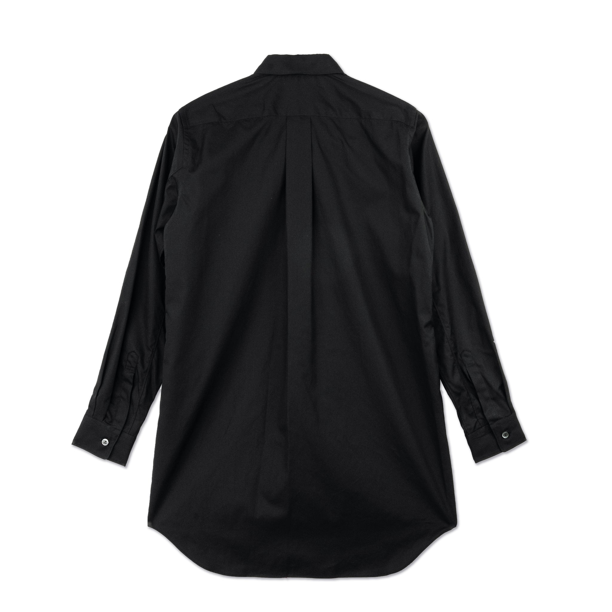 Cotton Broad Longline Shirt Black