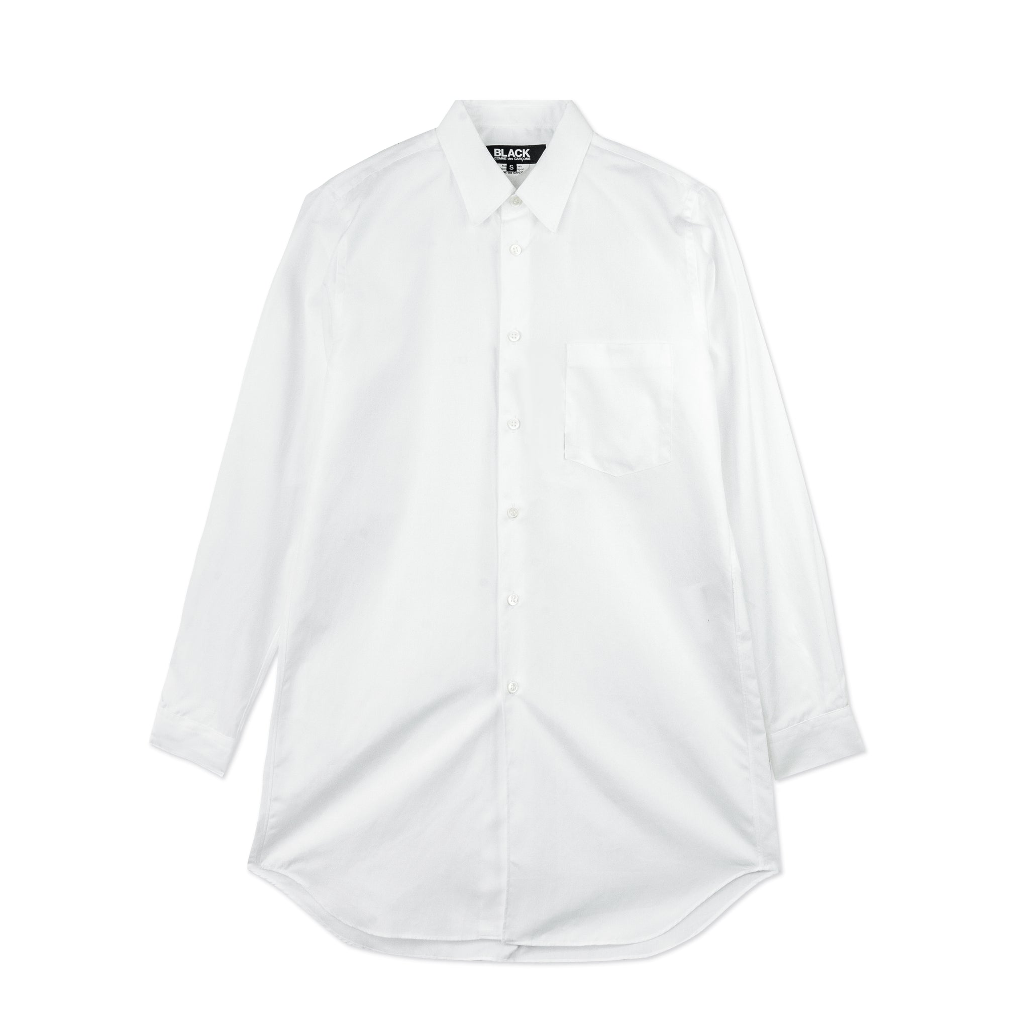 Cotton Broad Longline Shirt White