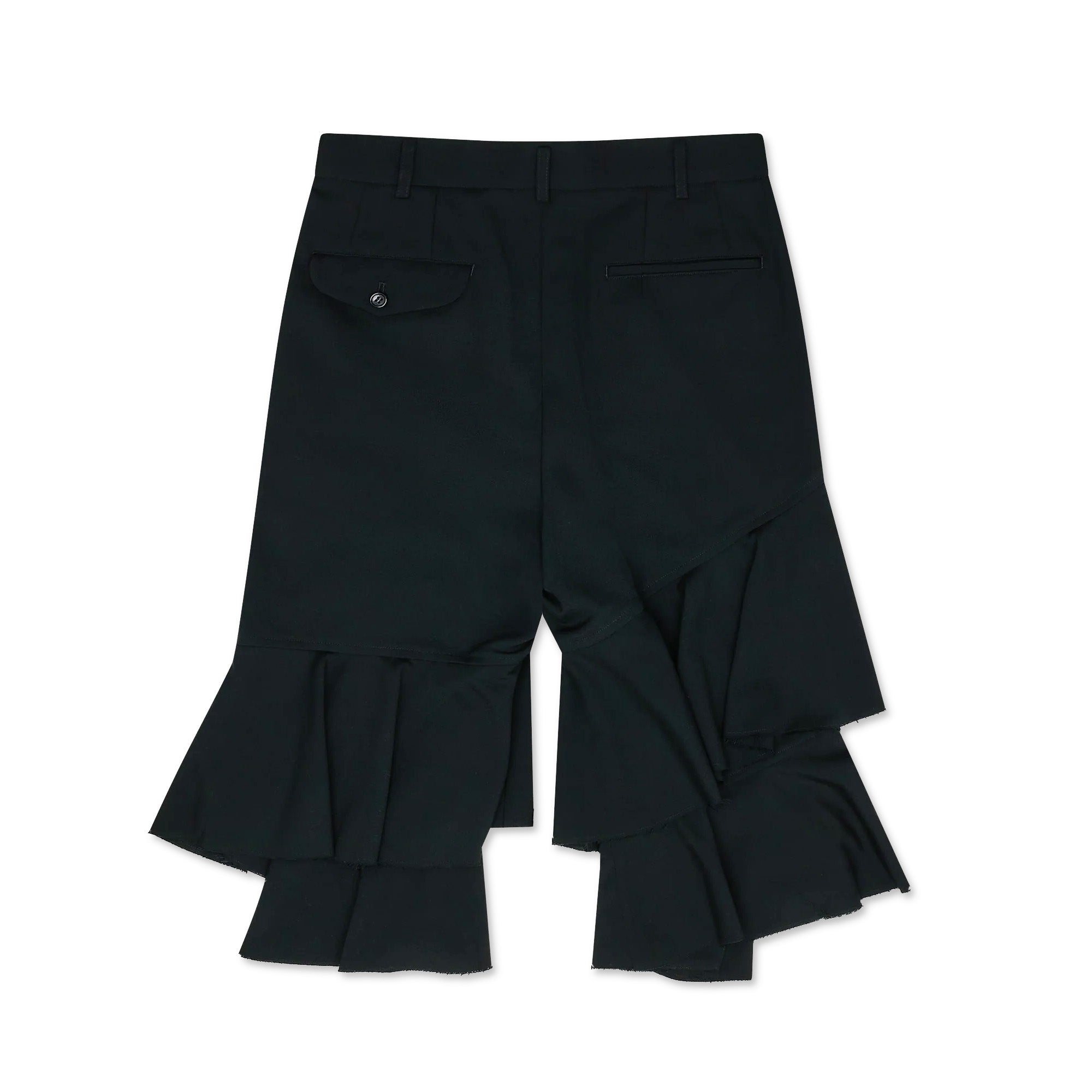 Wool Gabardine Bias Frill Shorts