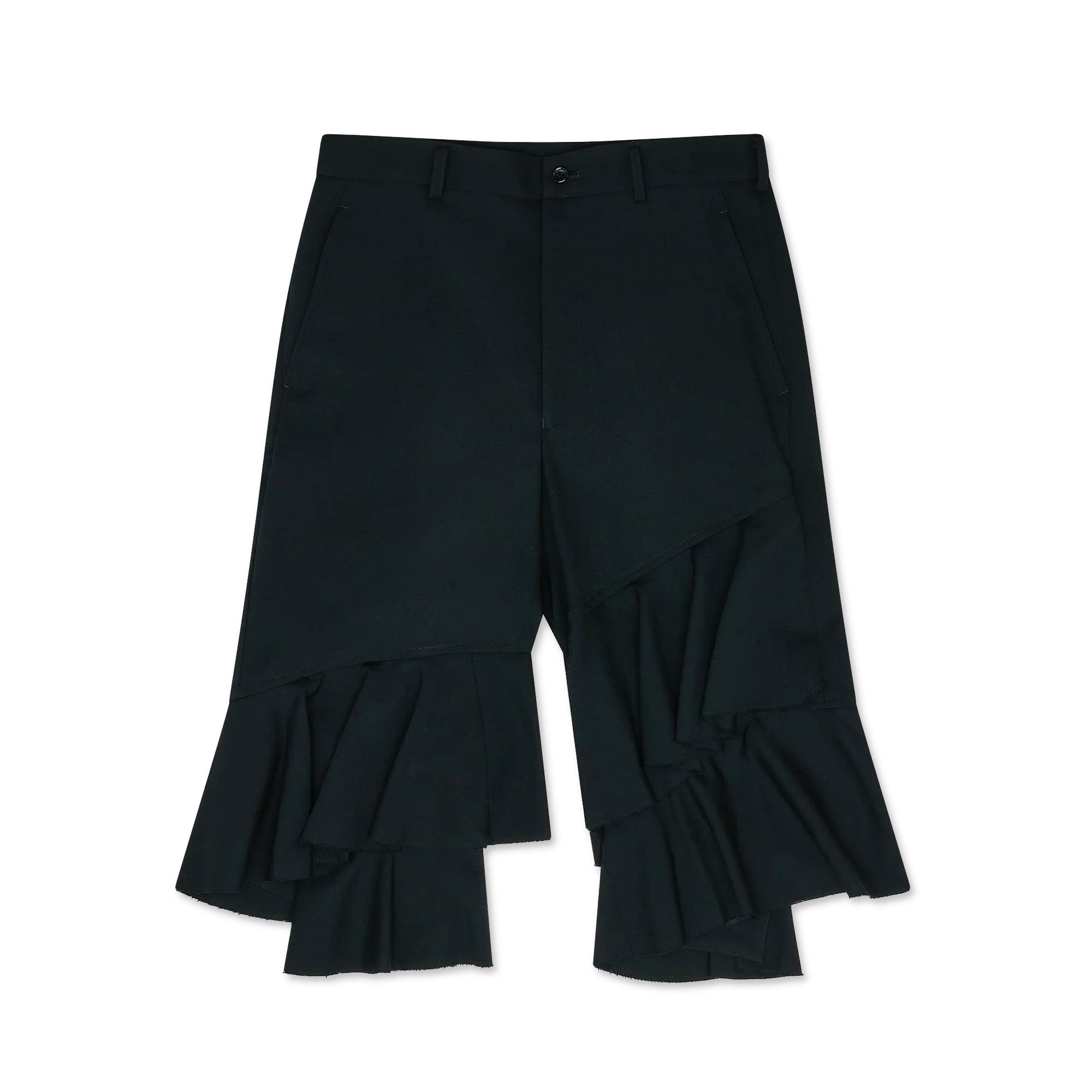 Wool Gabardine Bias Frill Shorts