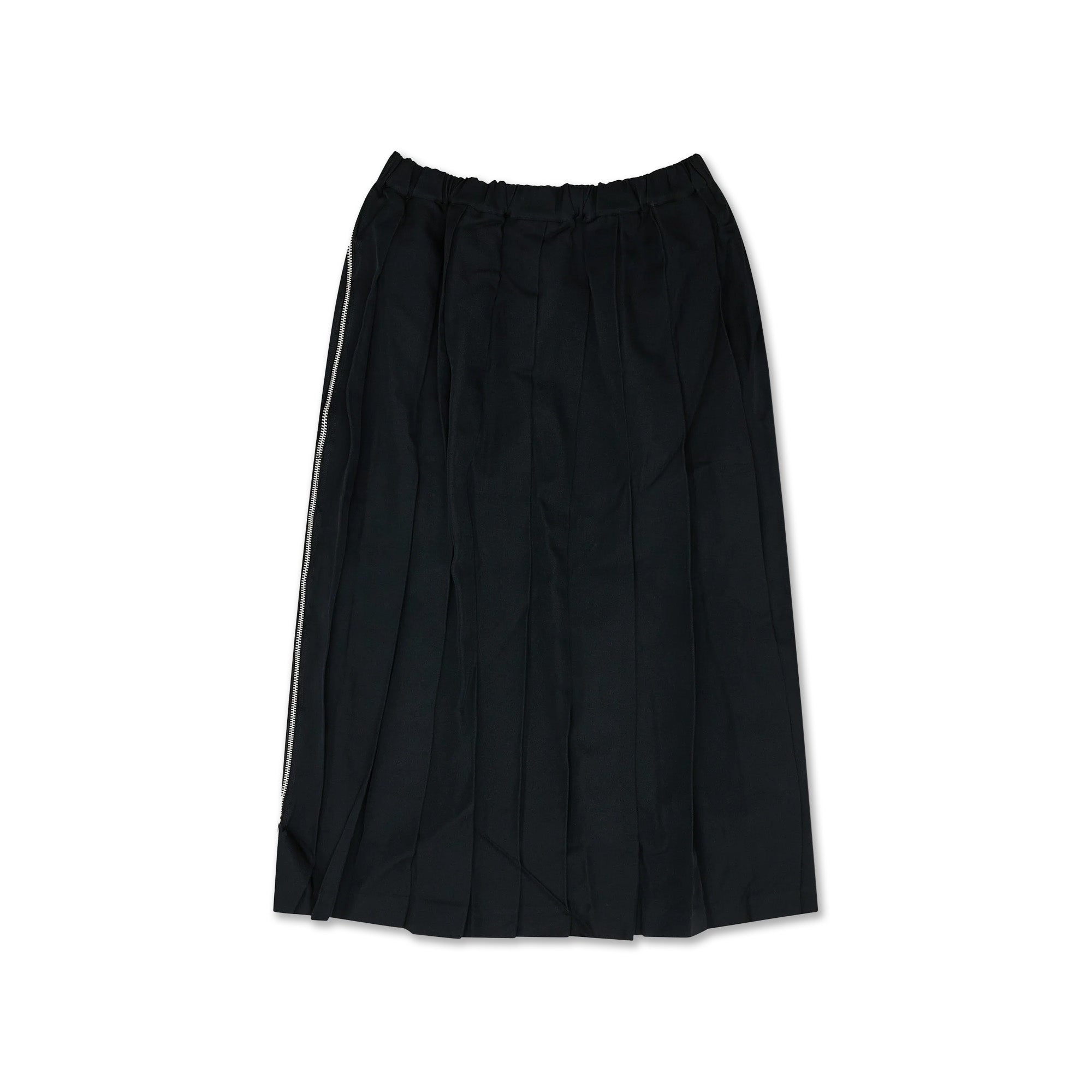 Poly Twill Pleated Side Zip Skirt