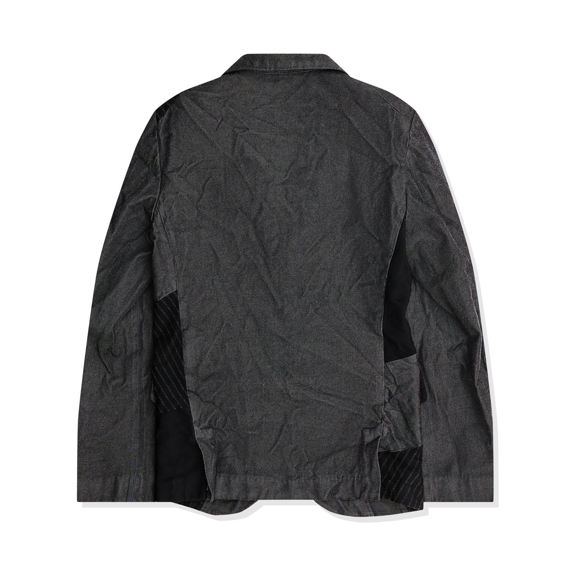 Grey and Black Polyester Patchwork Jacket