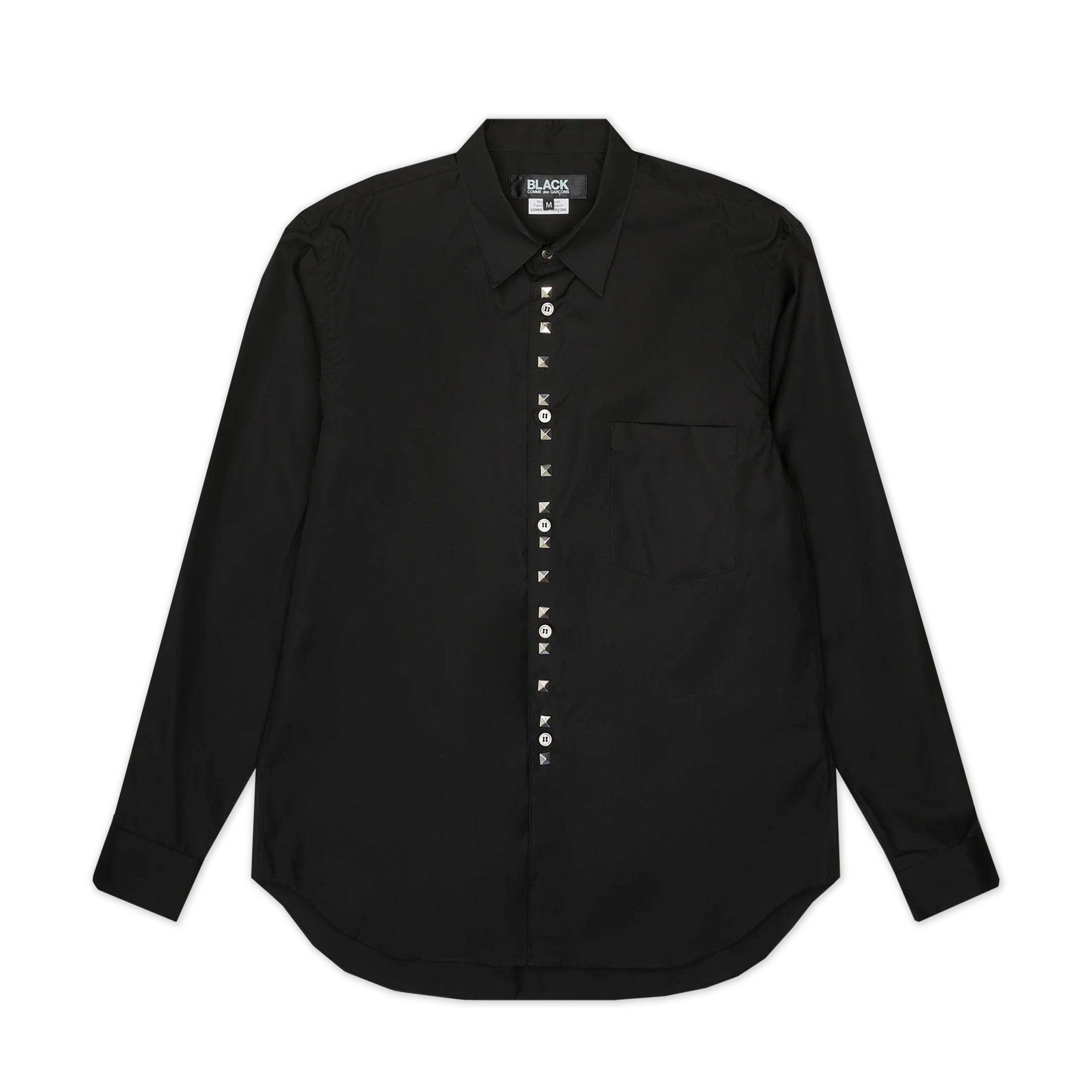 Black Cotton Stud Shirt
