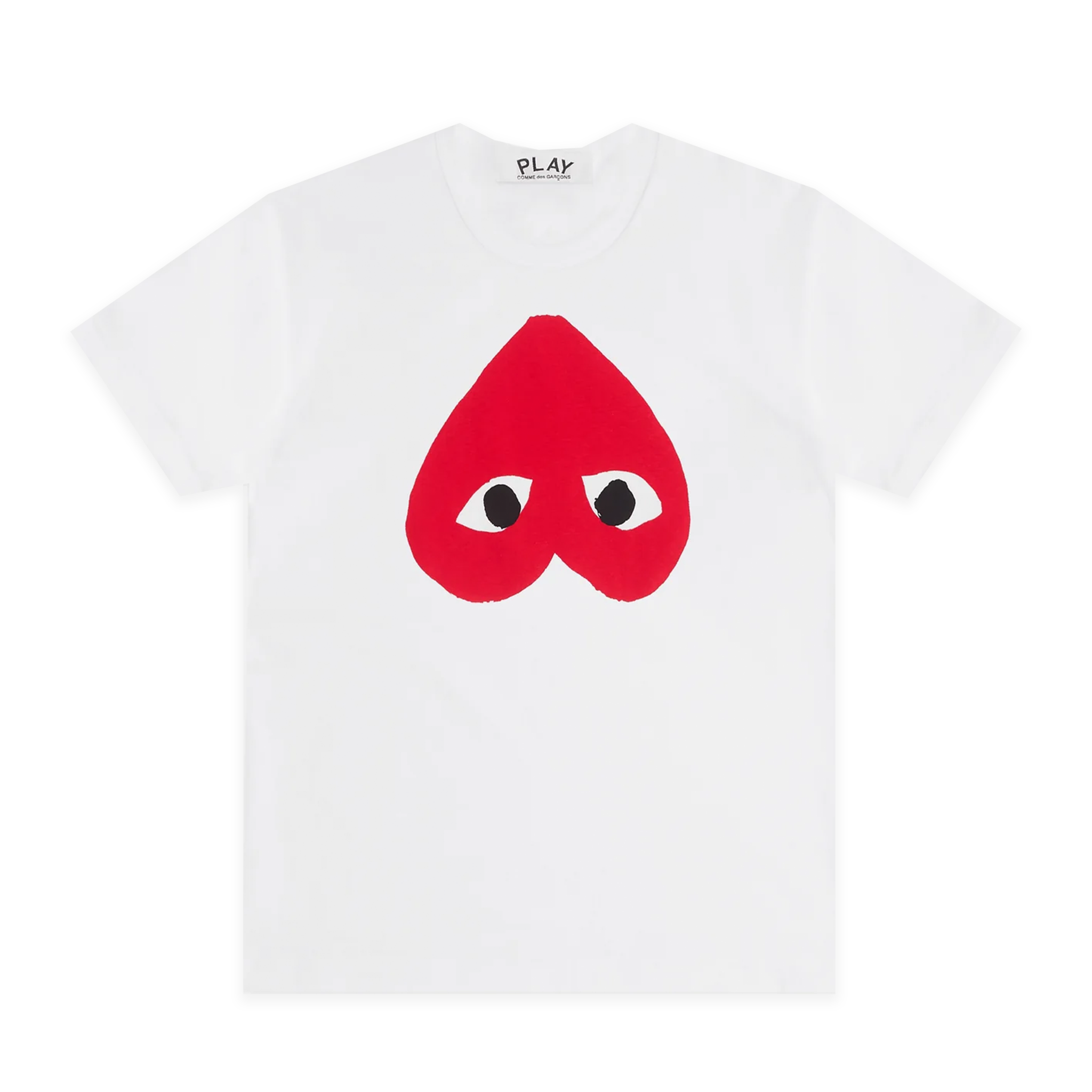 PLAY White T-Shirt with Red Reverse Heart