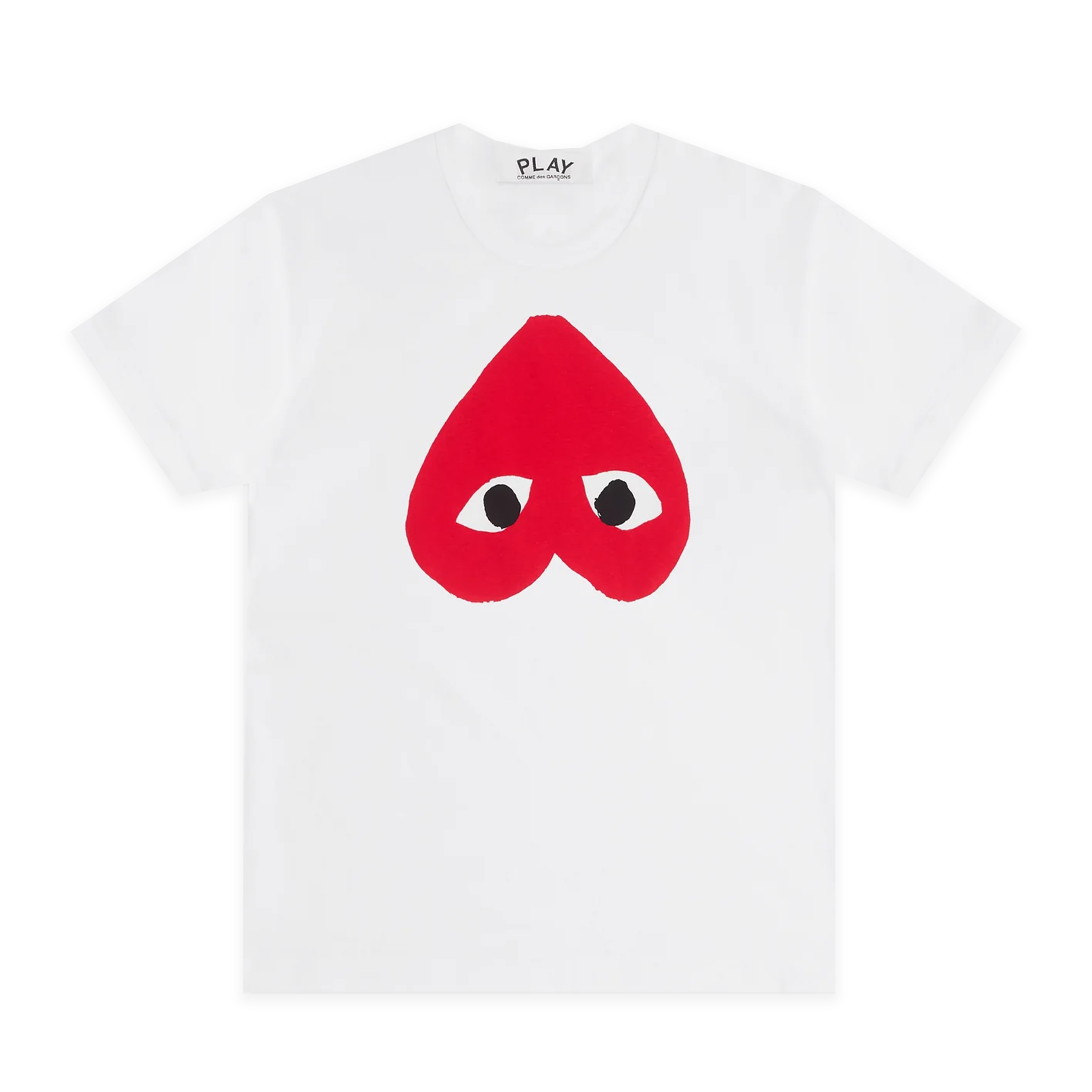 PLAY COMME des GARÇONS赤い柳丁のハートTシャツです S PLAY White T-Shirt with Red Reverse Heart – COMME des GARÇONS