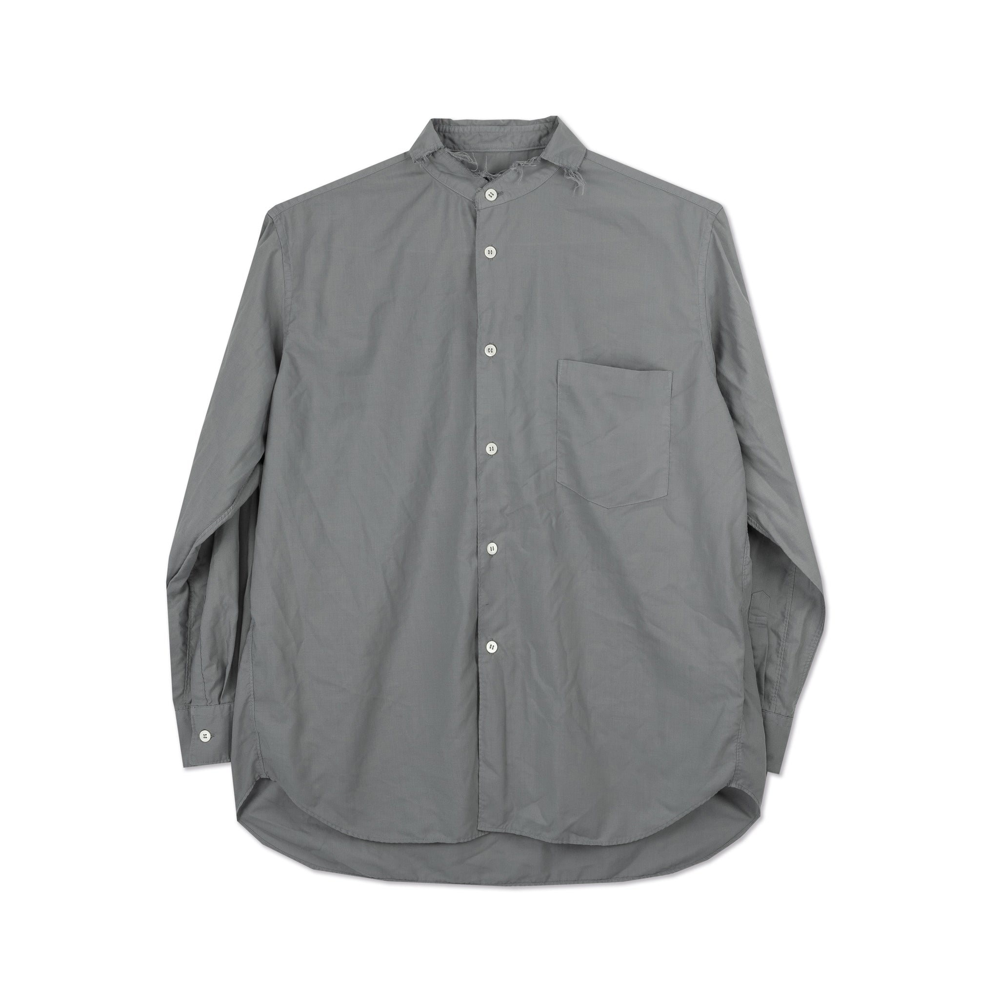 Grey Garment Treated Cut-Away Collar Shirt