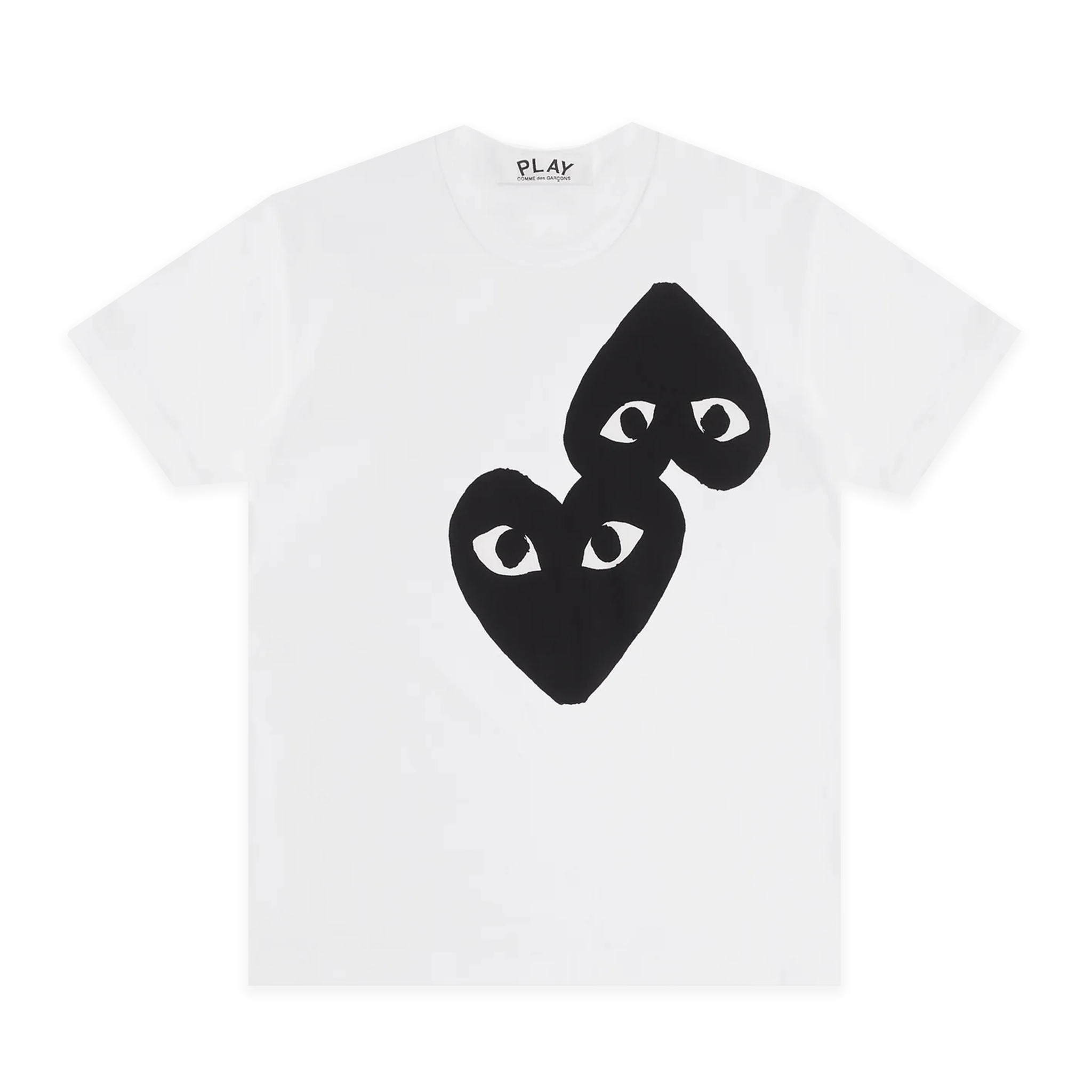 PLAY White T-Shirt with Black Mirror Heart