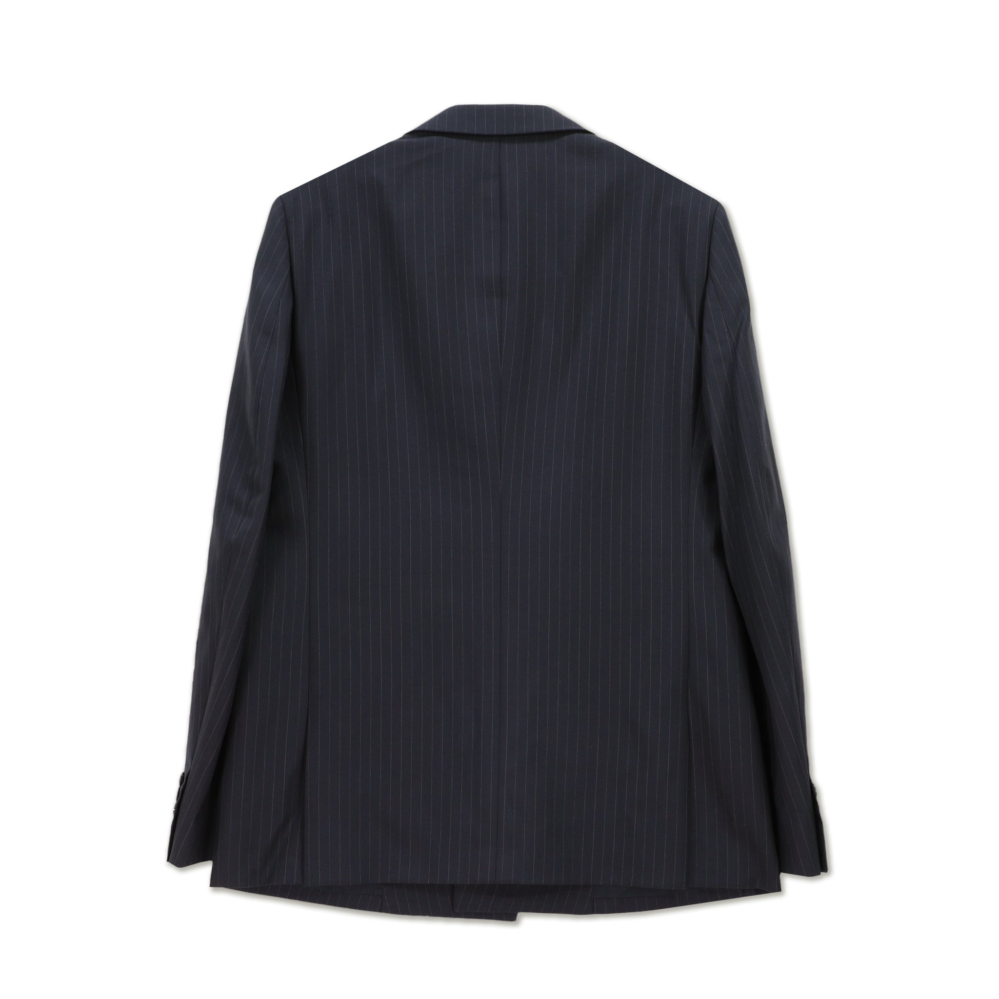 Grey Fine Wool Double Breasted Pinstripe Jacket