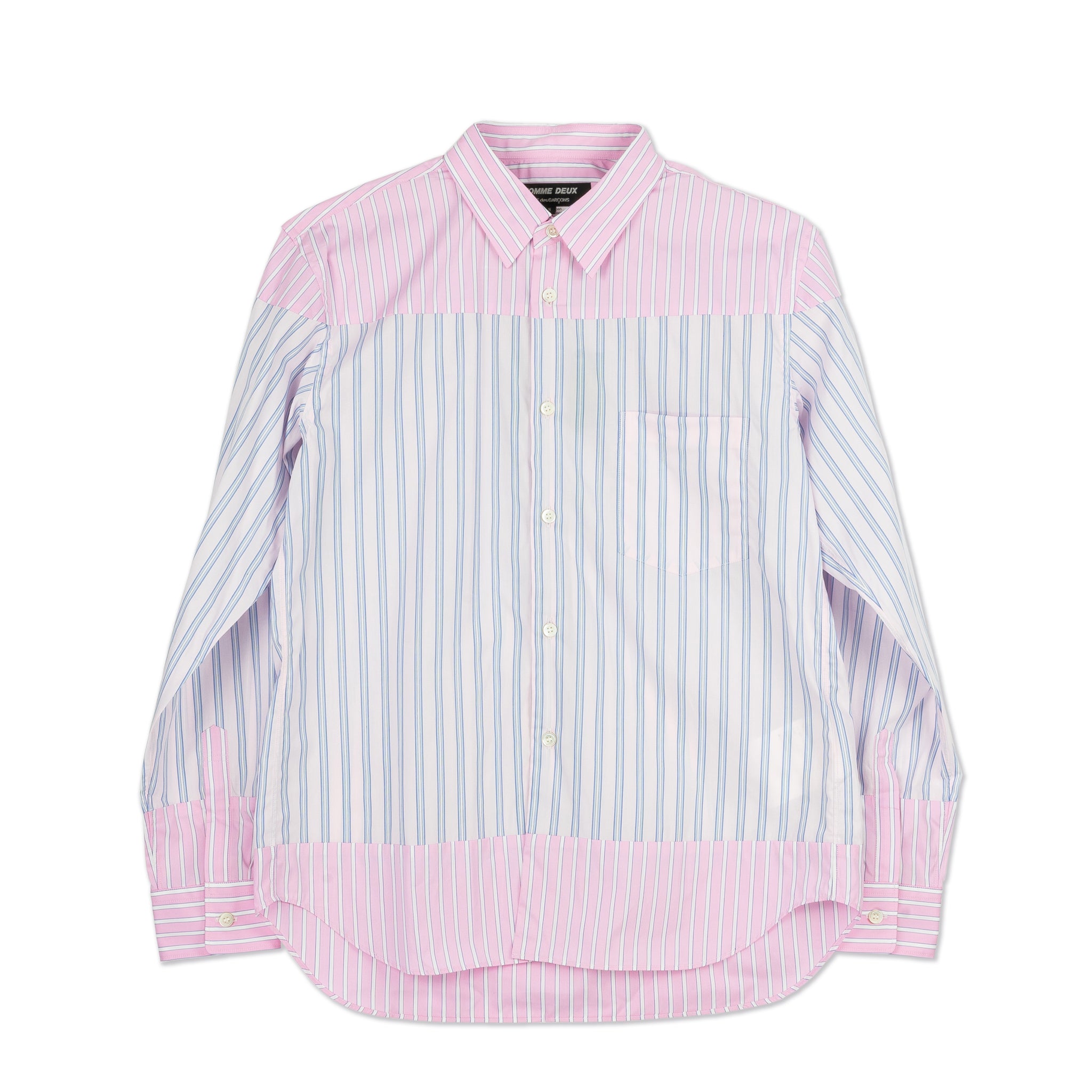 Pink and Blue Stripe Section Shirt