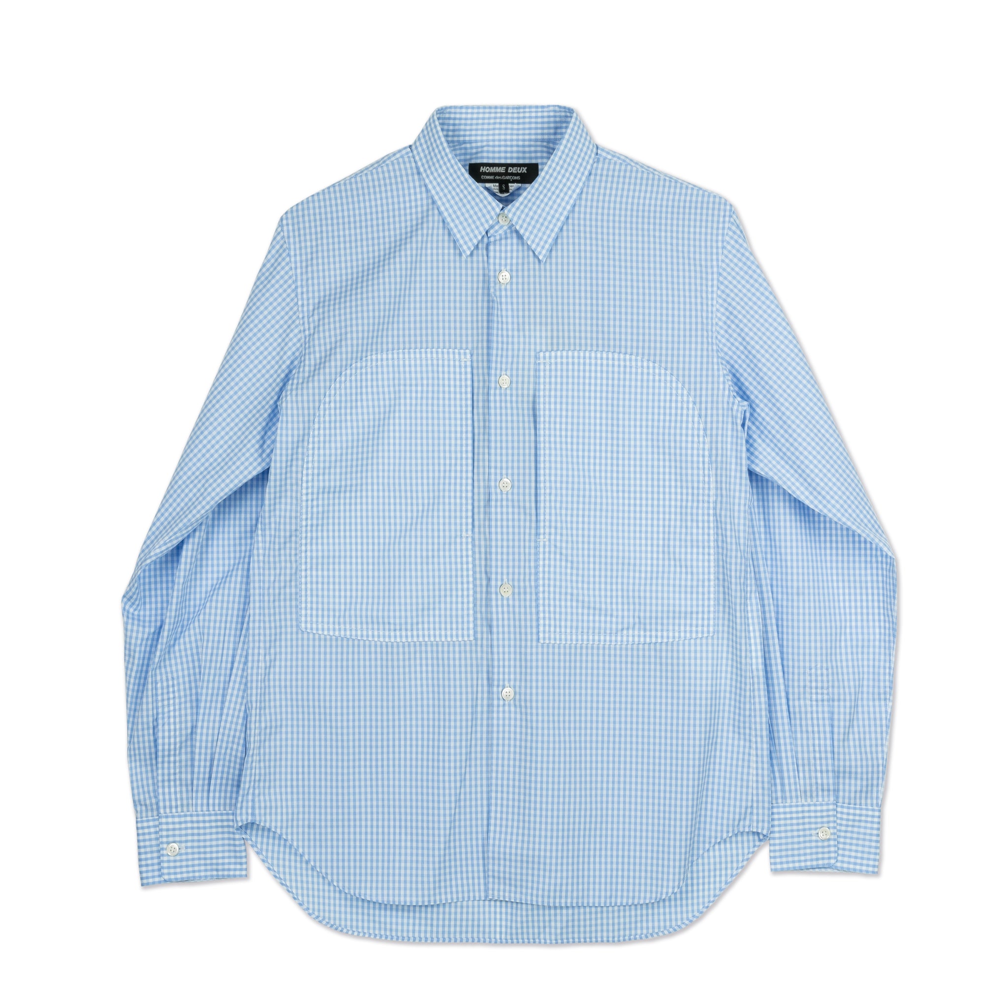 Blue Gingham Chest Patch Shirt