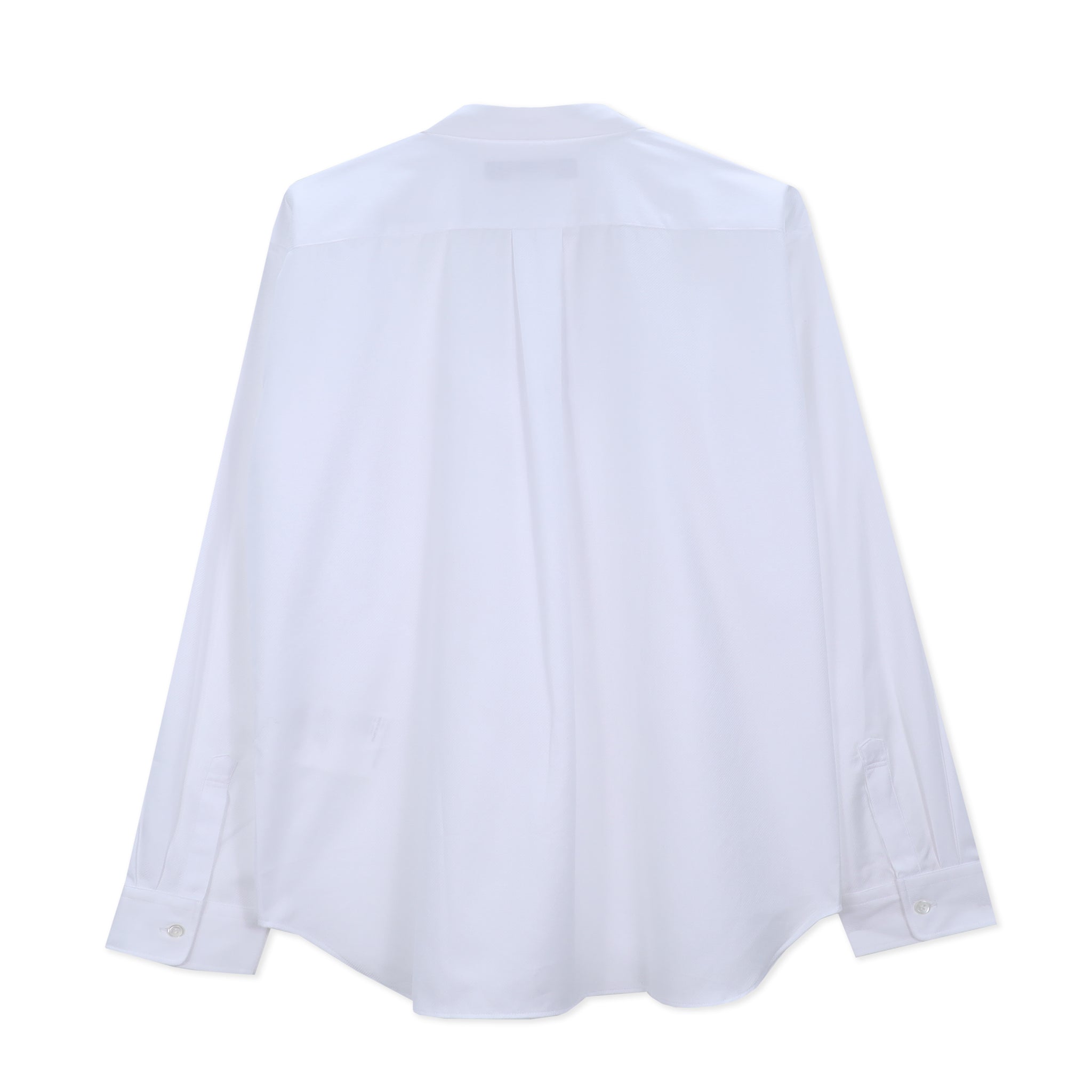 White Cotton Dobby Bias Seam Shirt