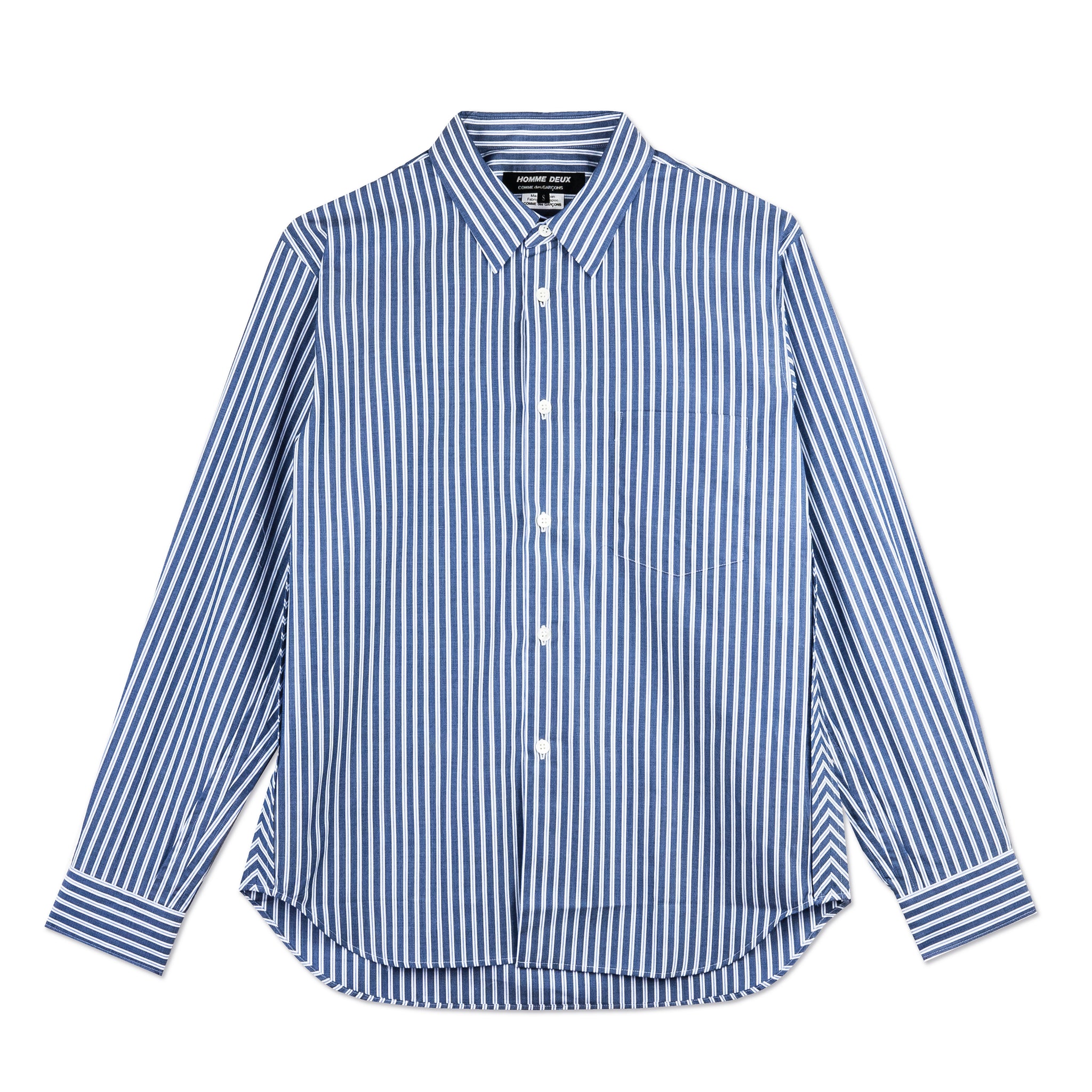 Cotton Broad Blue Stripe Shirt