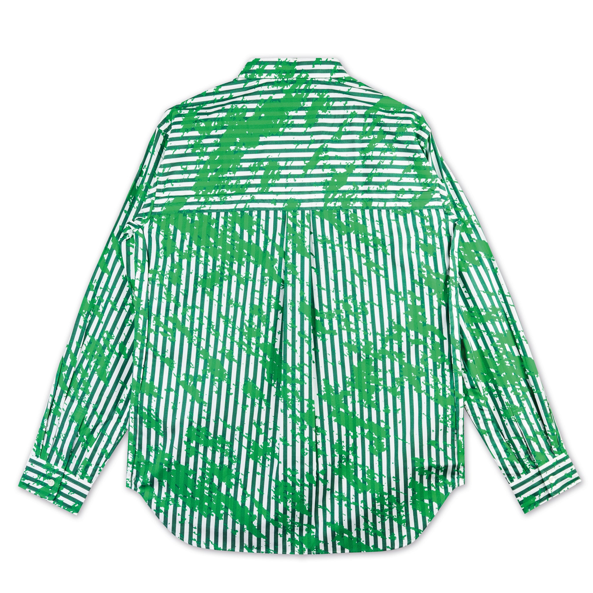 Green Stripe Spray Patterned Shirt