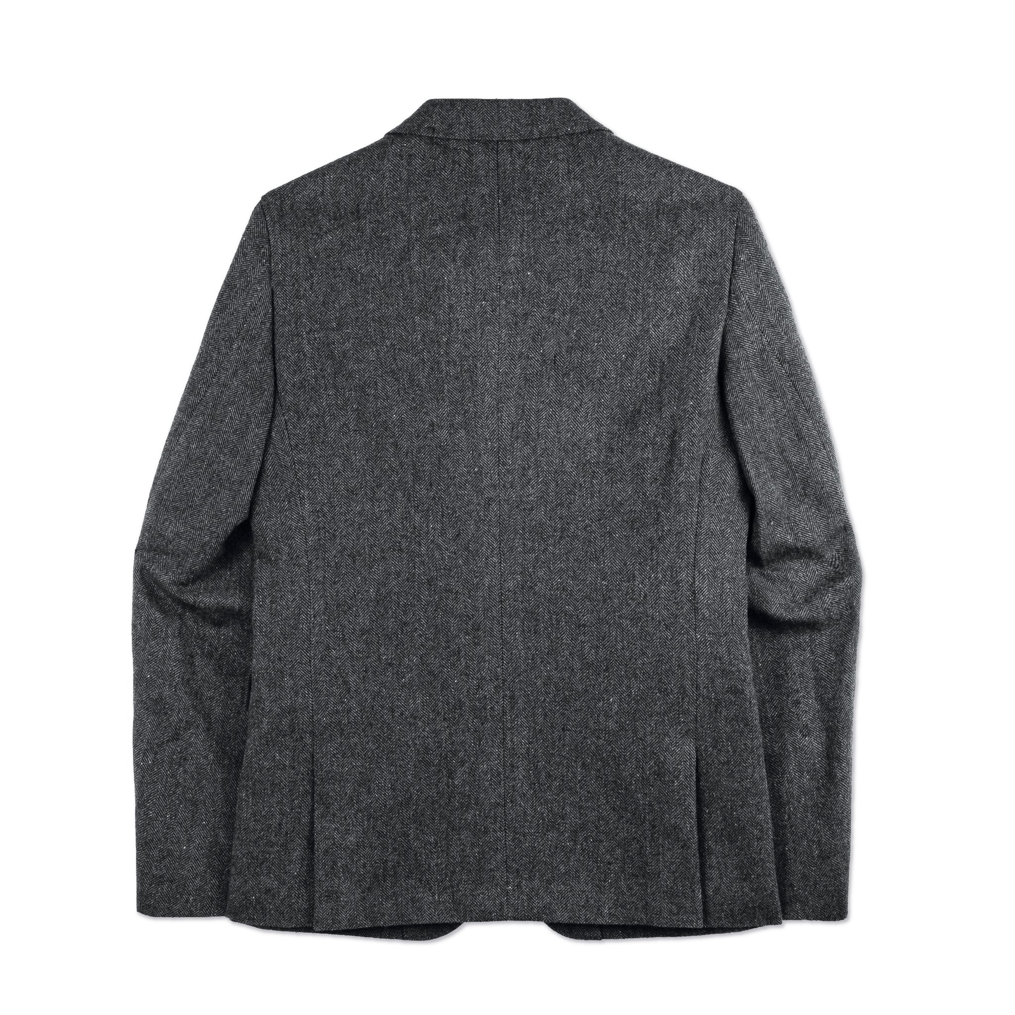 Grey Wool Nylon Herringbone Jacket