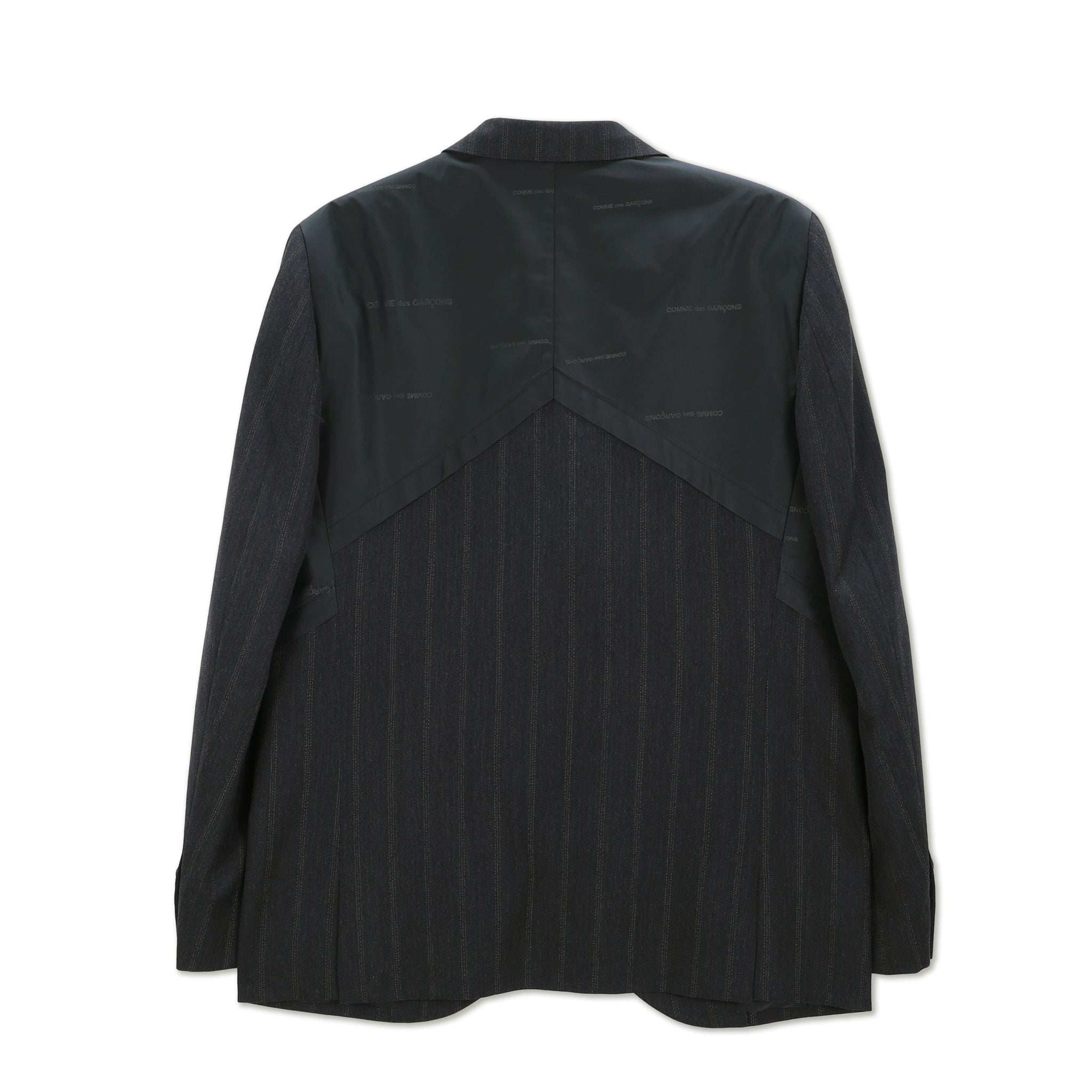 Wool Poly Striped Logo Lining Jacket