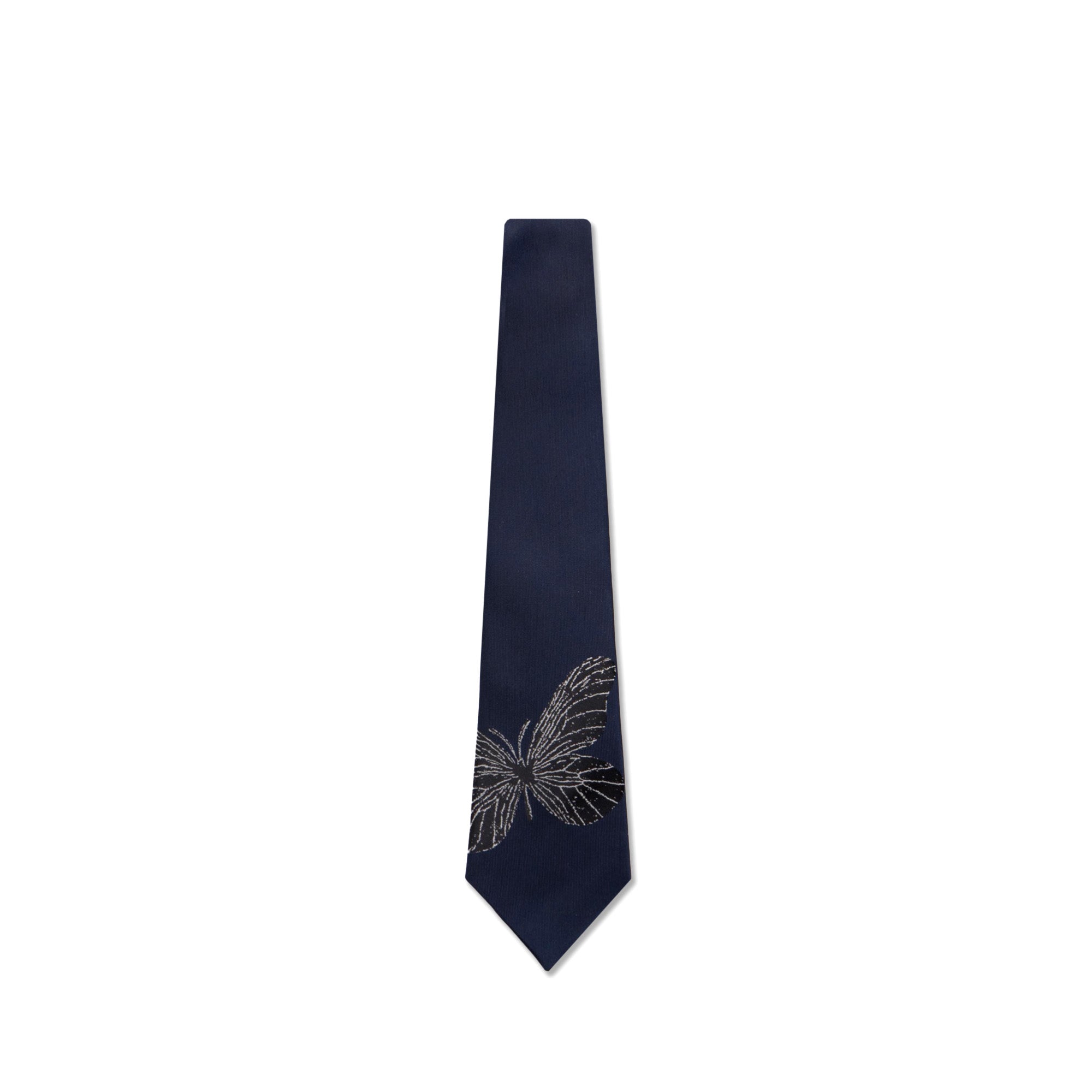 Silk Butterfly Pattern Tie Navy