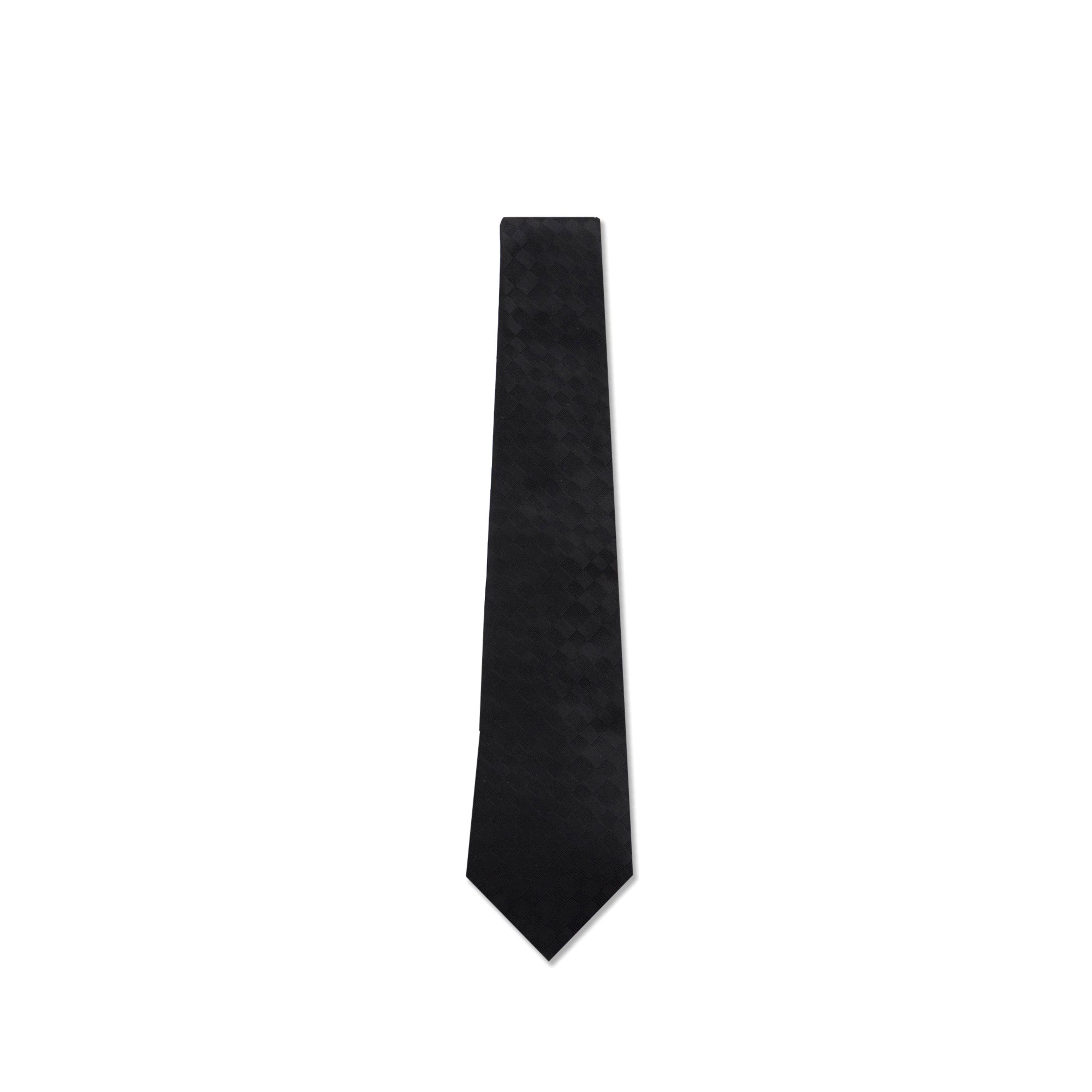 Silk Black Checkered Pattern Tie