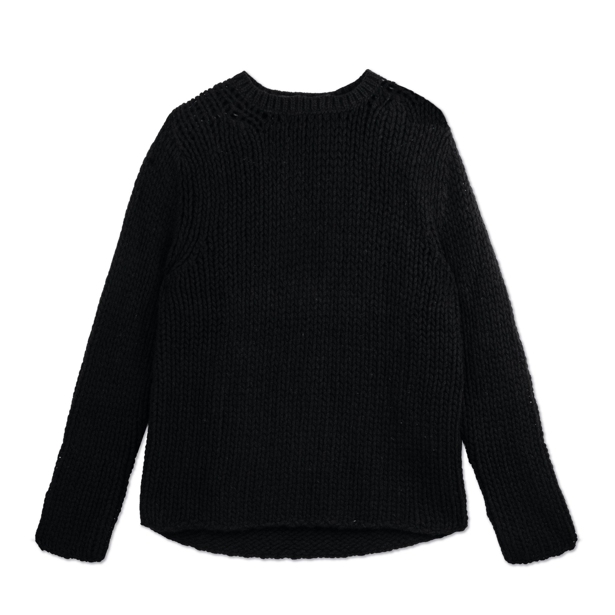 Wool Nylon Jersey Sweater Black