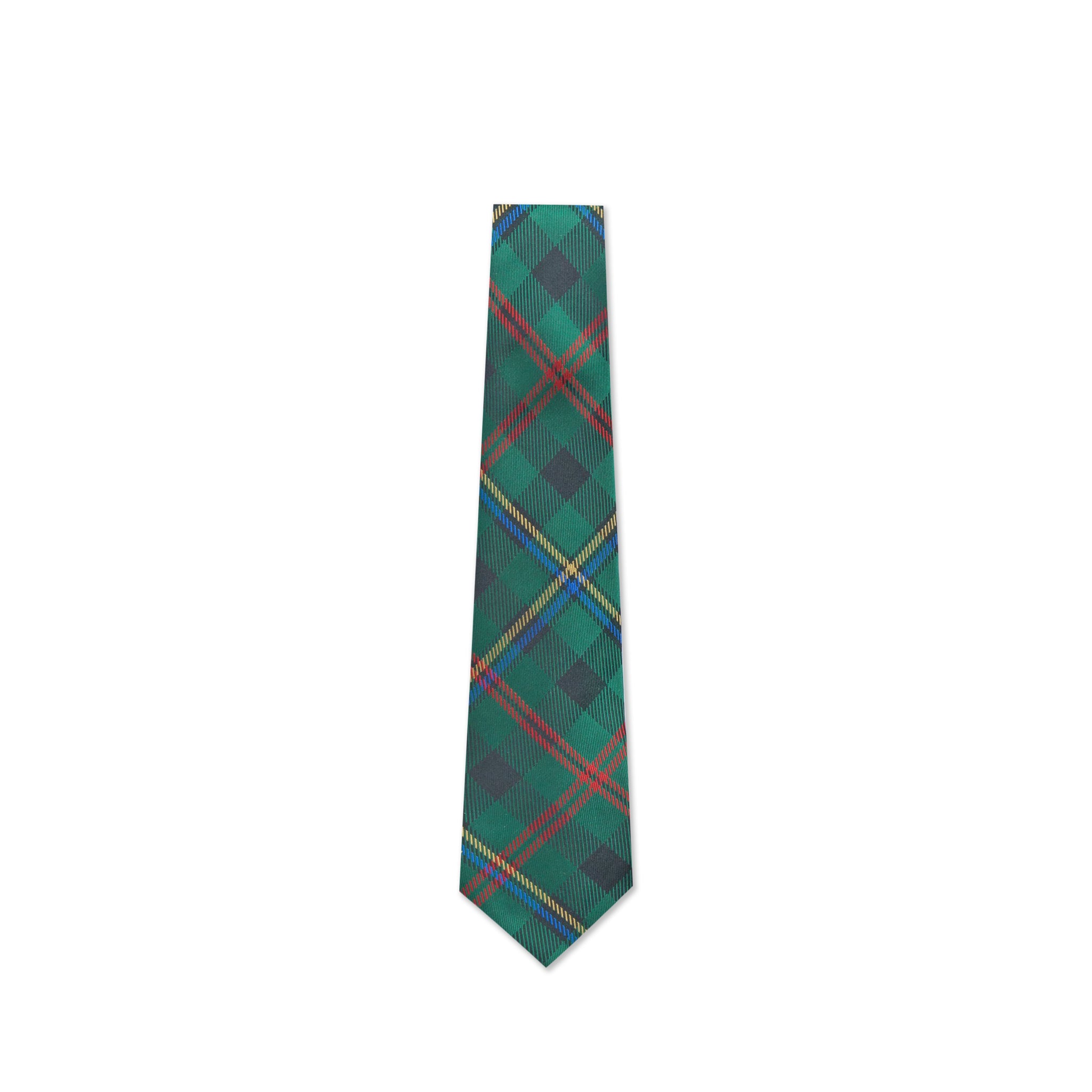 Silk Tartan Tie (Green Red Yellow)