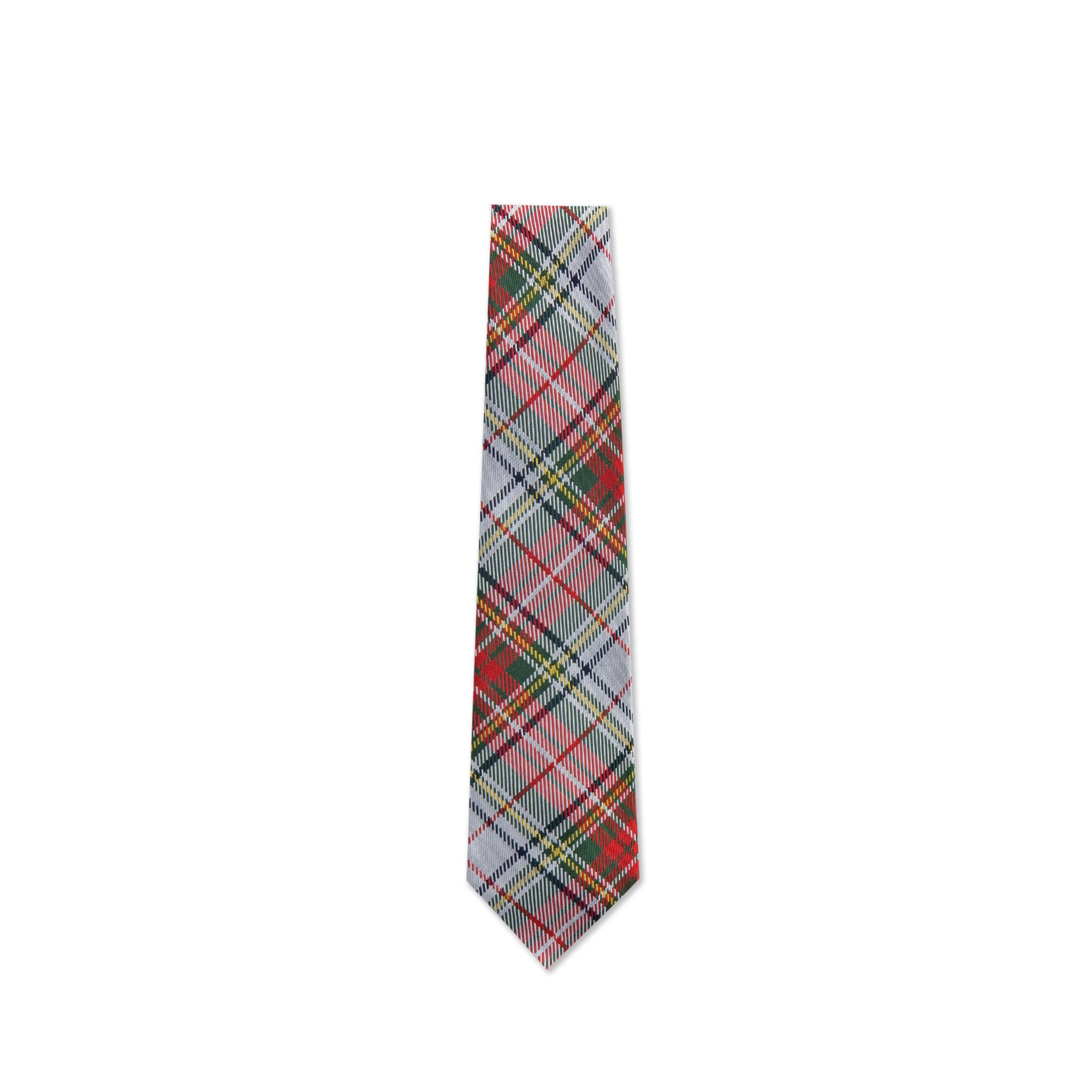 Silk Tartan Tie (White Red Green)