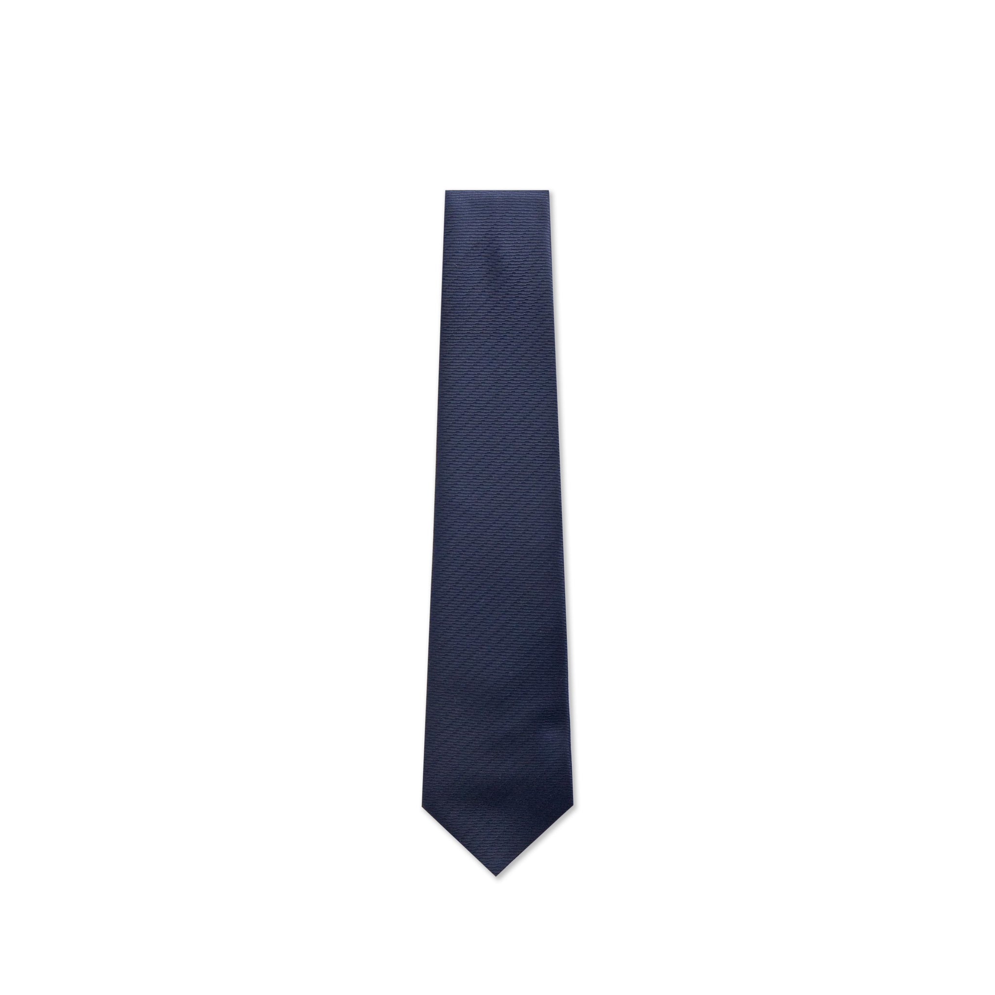 Navy Diagonal Weave Silk Tie