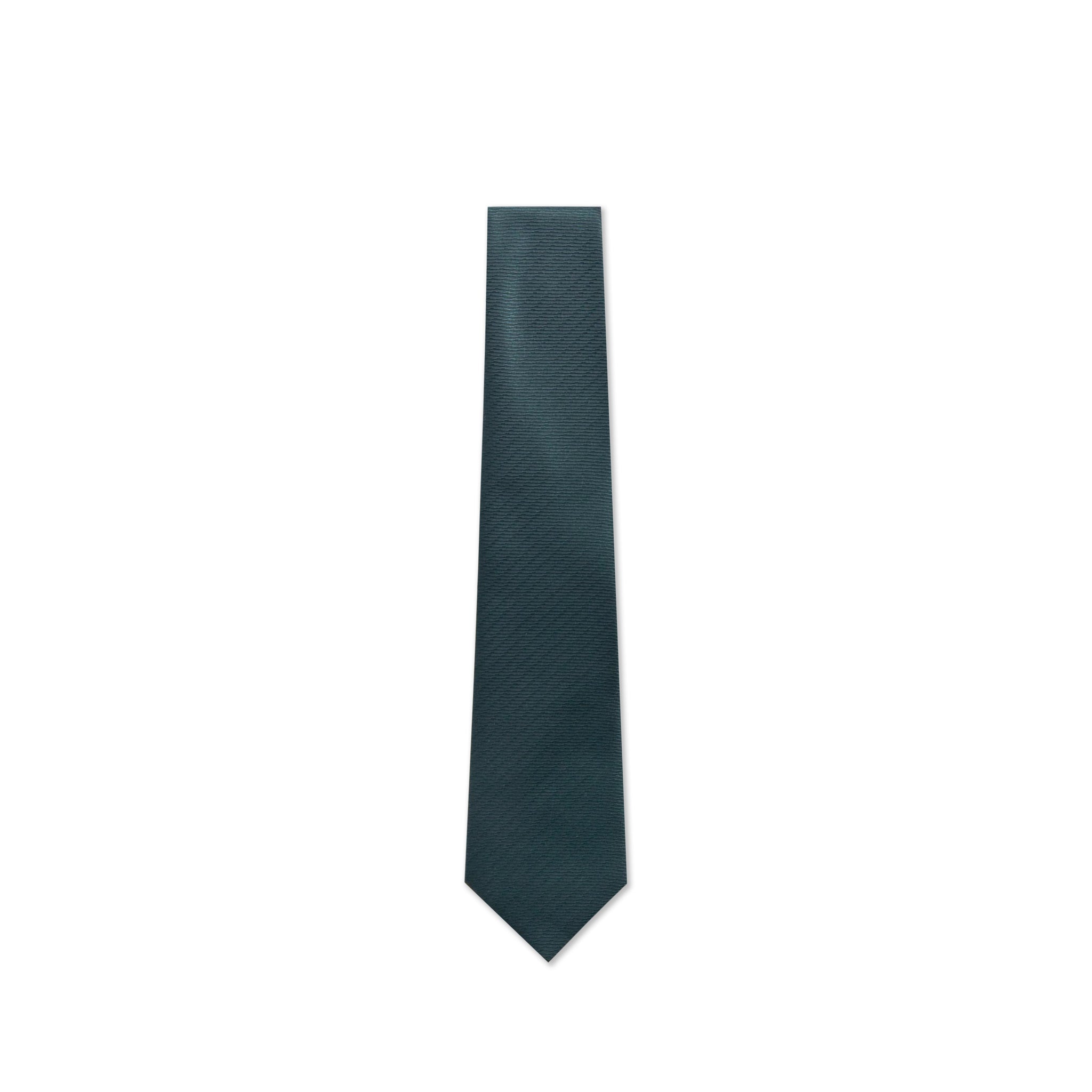 Dark Green Diagonal Weave Silk Tie