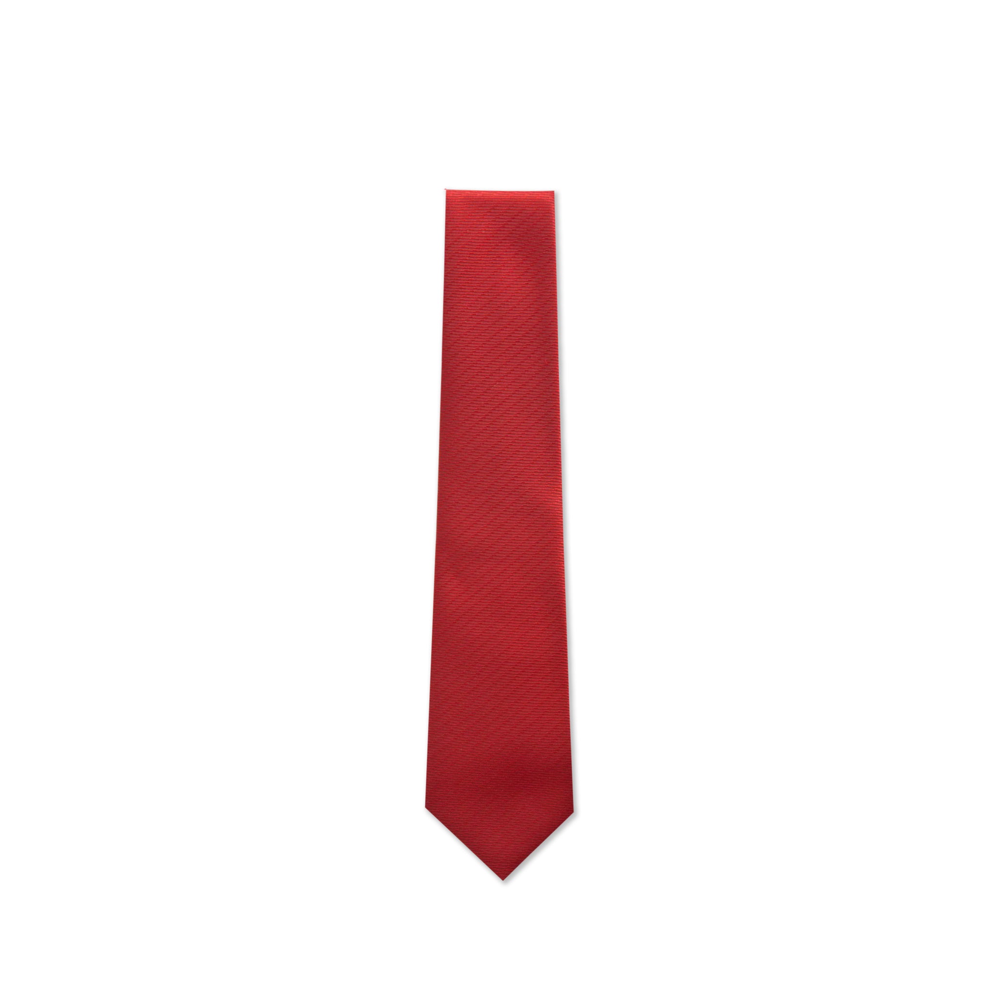 Red Diagonal Weave Silk Tie