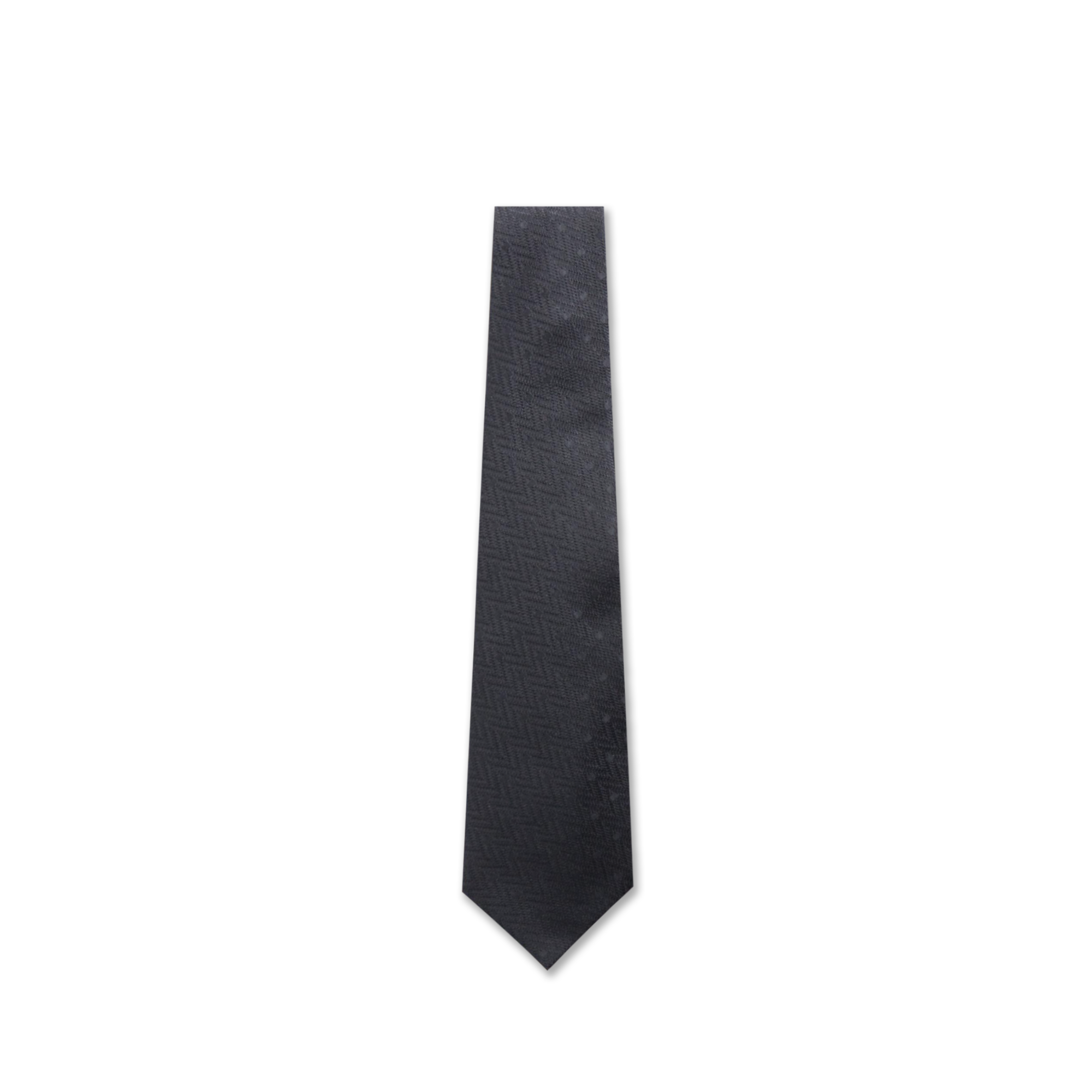 Black Herringbone Dot Silk Tie