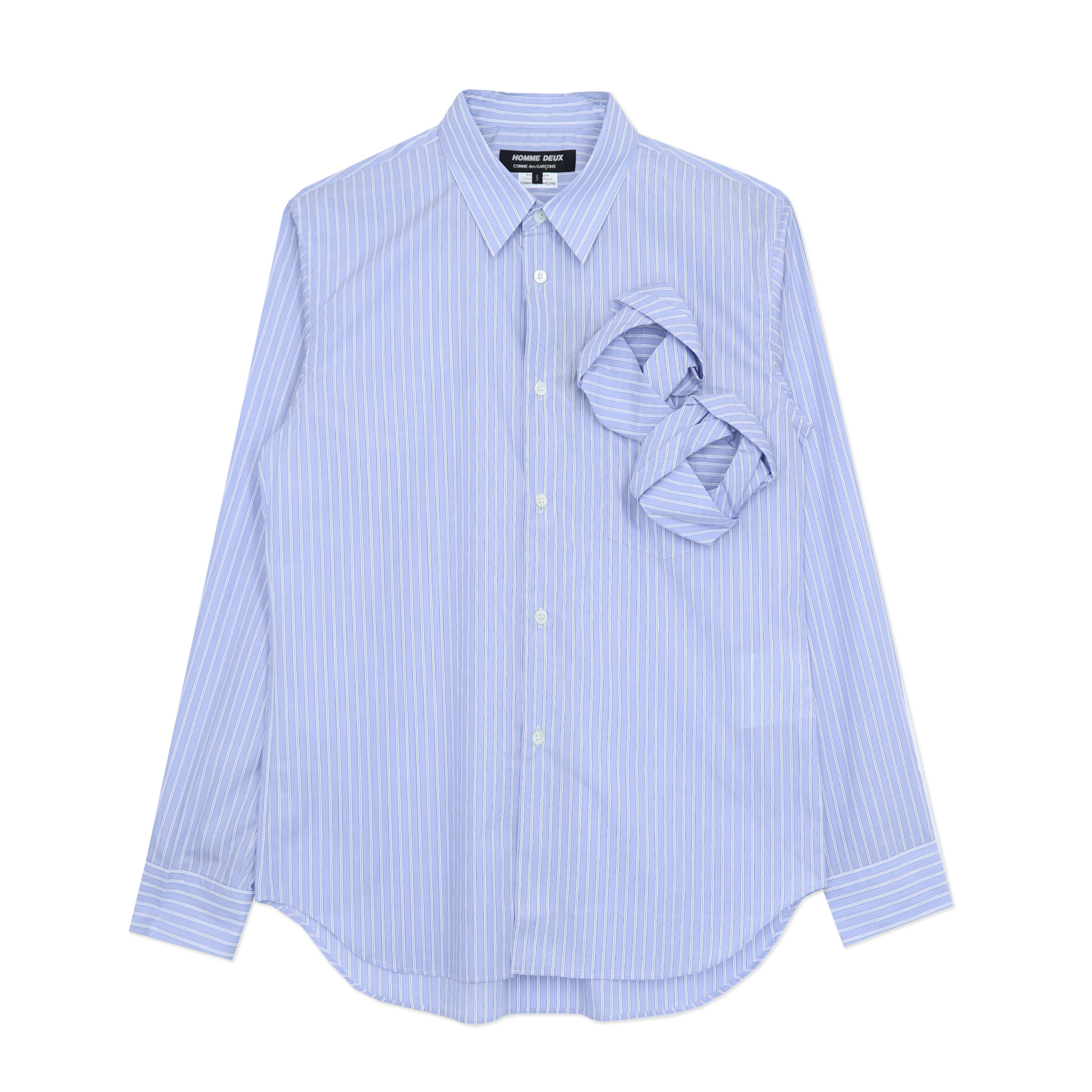 Cotton Stripe Rose Front Shirt