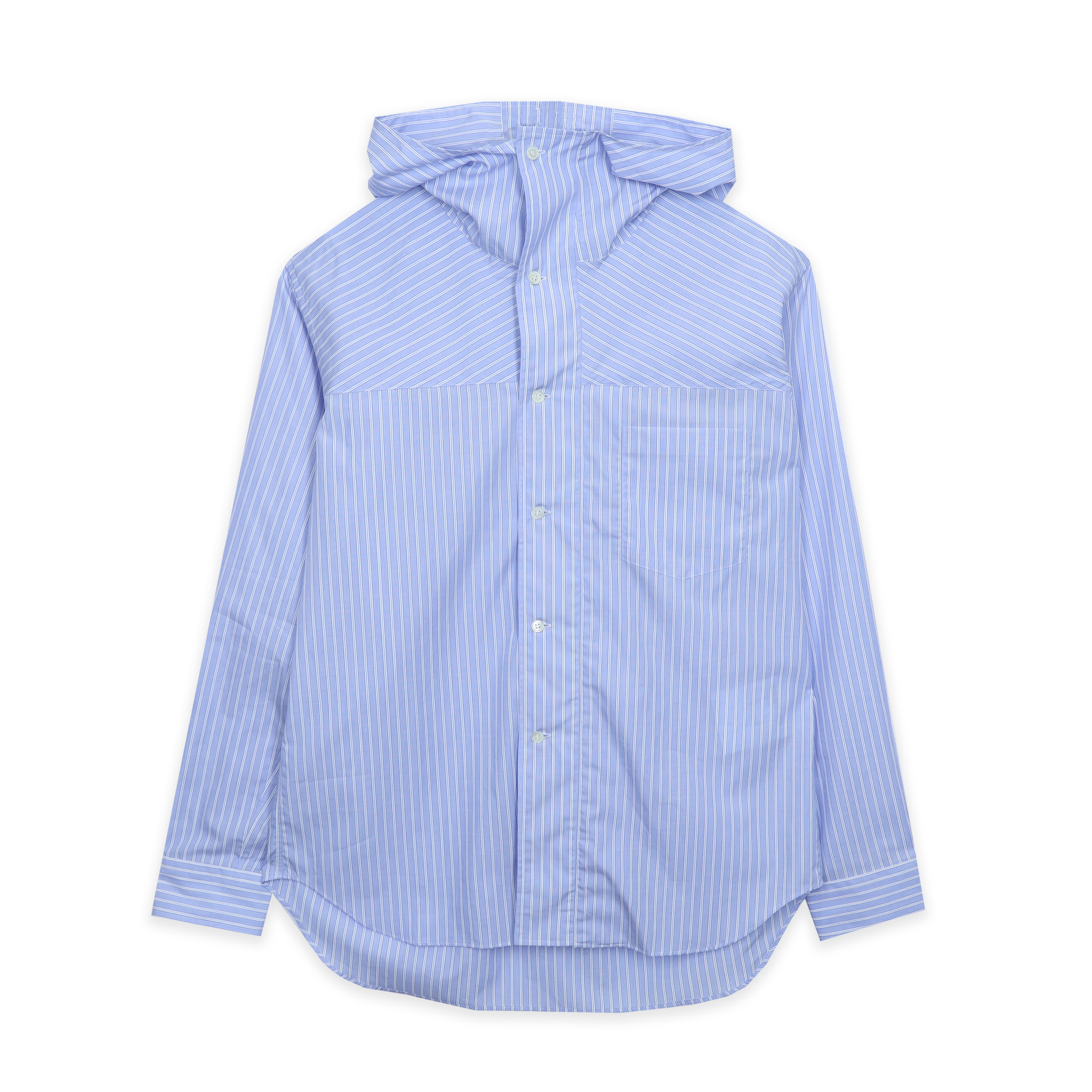Blue Stripe Hooded Shirt