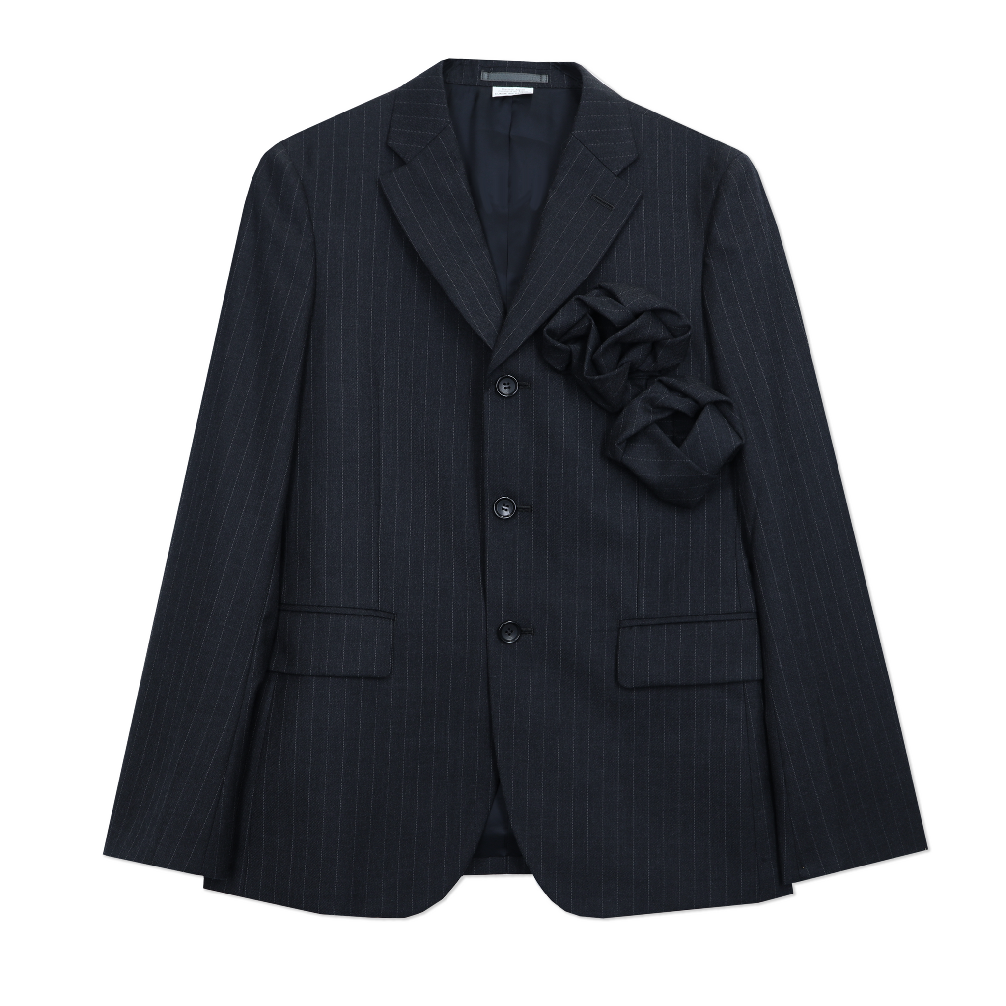 Grey Pinstripe Rose Jacket