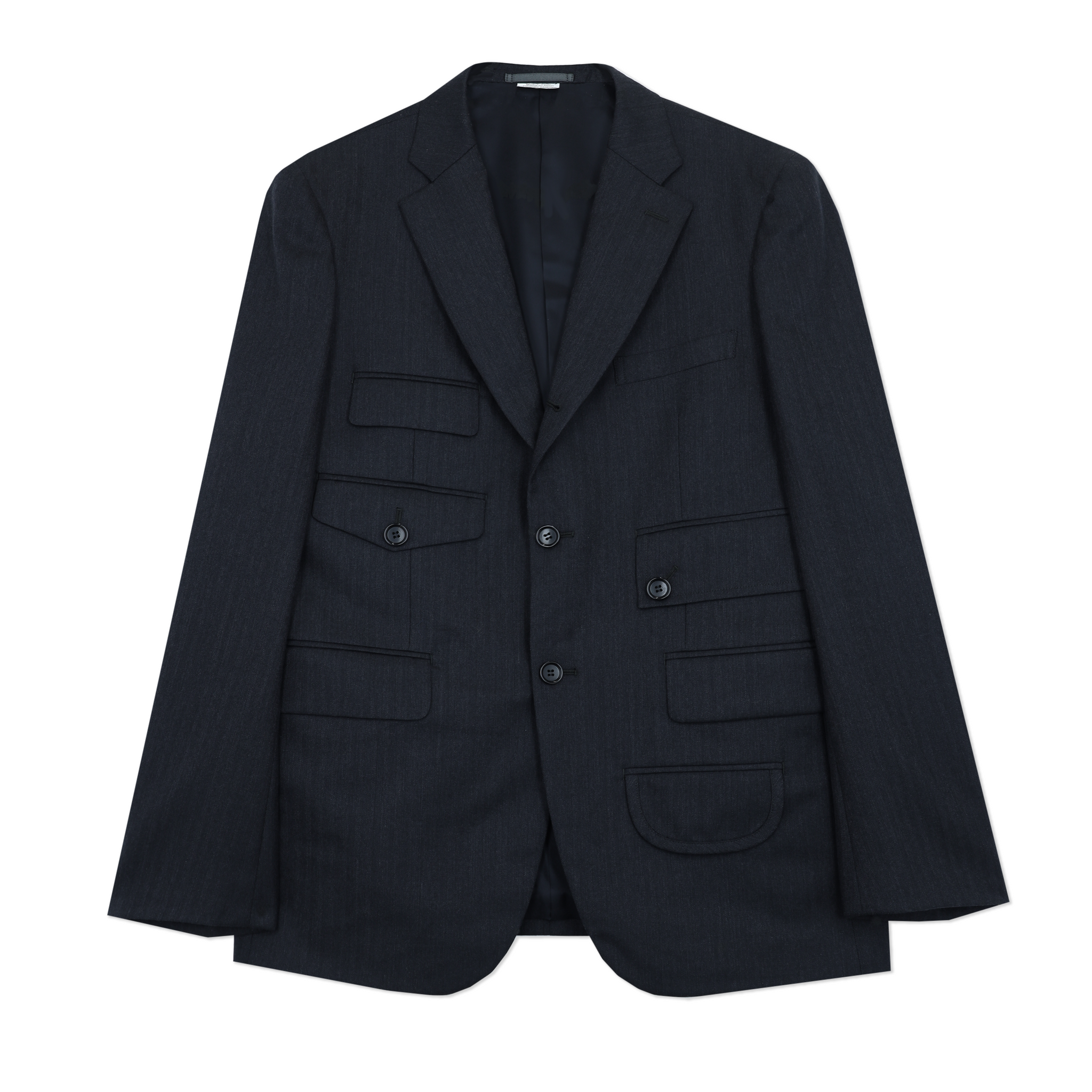 Charcoal Herringbone Pocket Jacket
